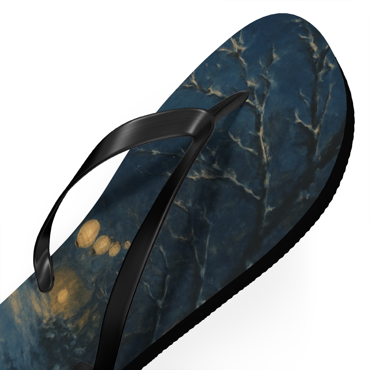 Midwinter Lantern Waltz colorful rubber flip flops