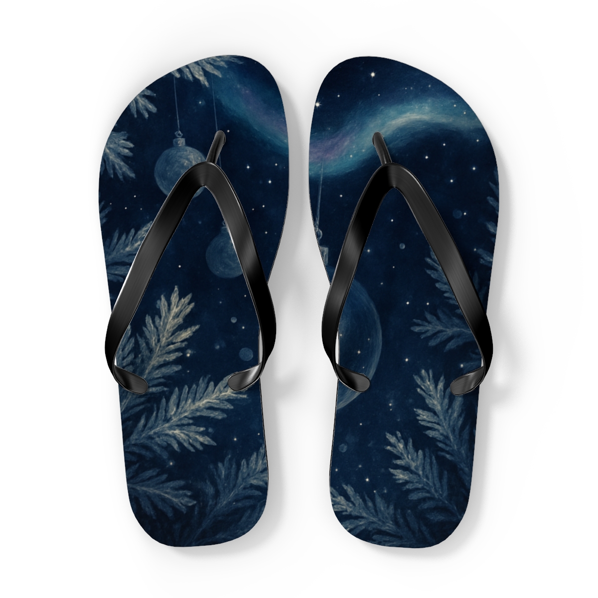 Midwinter Ornament Aurora trendy printed flip flops