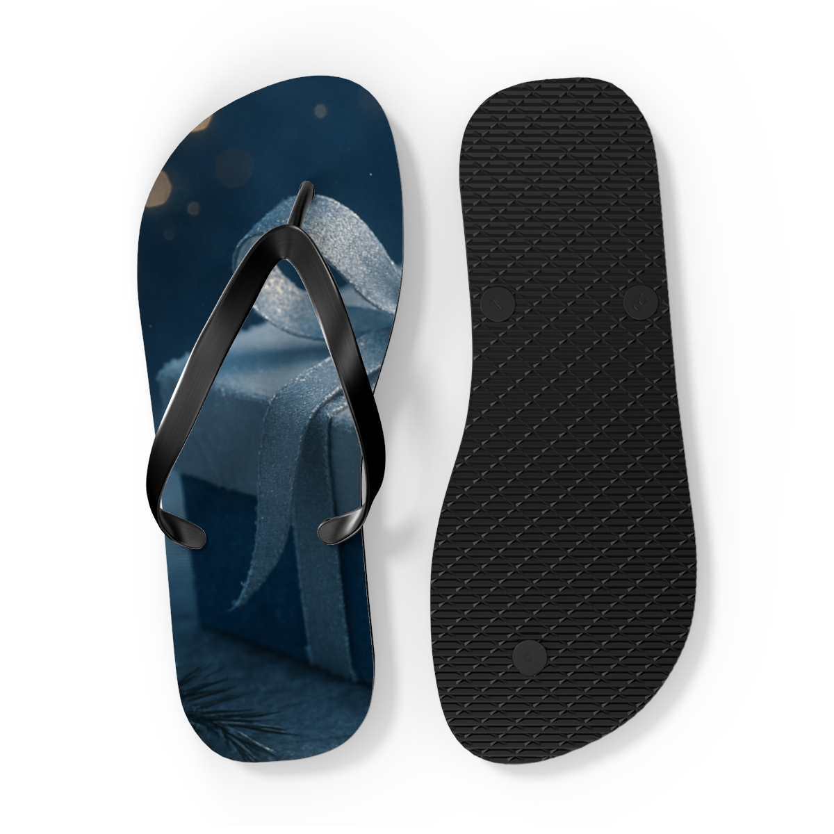 Midwinter Starlight Gift Ribbon unique graphic flip flops