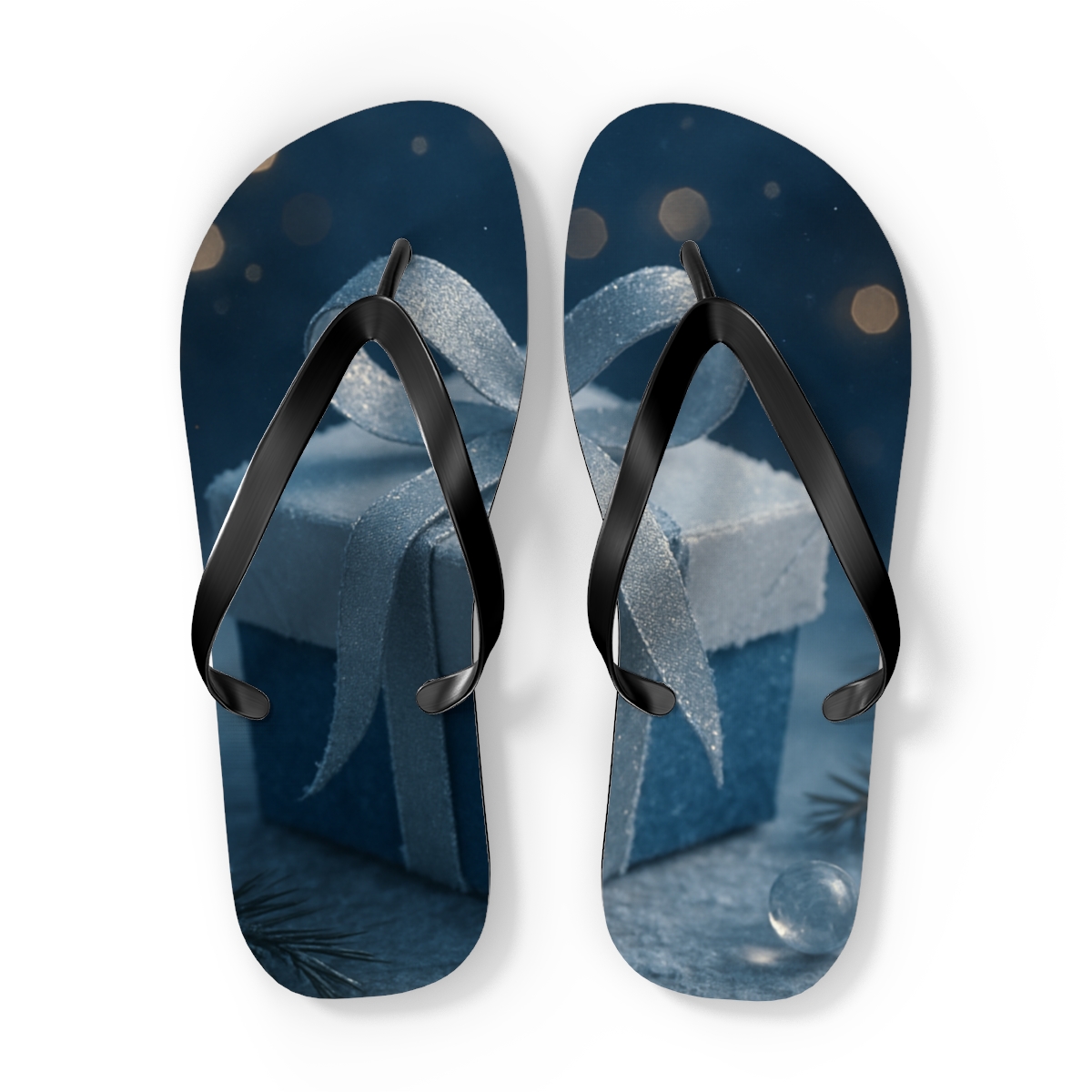 Midwinter Starlight Gift Ribbon unique graphic flip flops