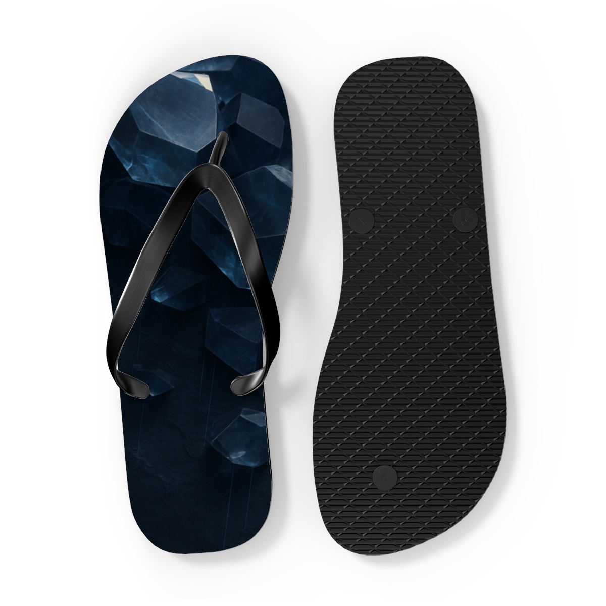 Mineral Facet Rainfield designer logo flip flops