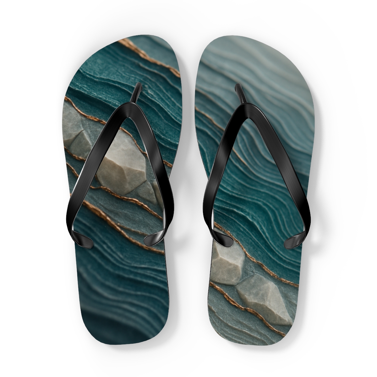 Mineral Facet Tide Weave unique graphic flip flops