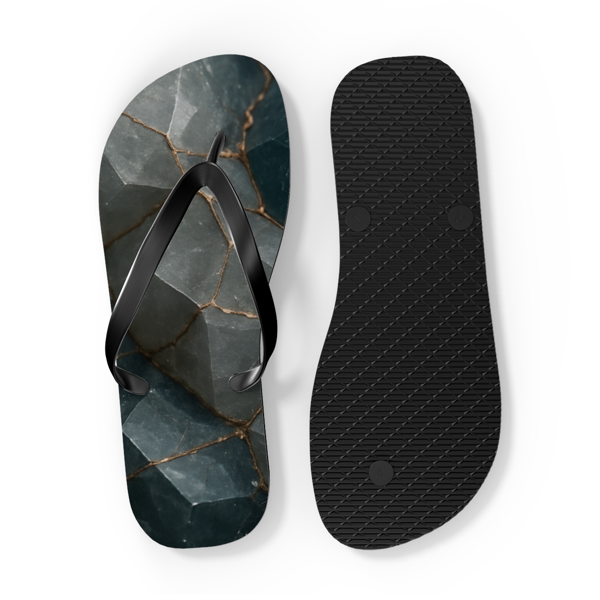 Mineral Facet Vein Tapestry designer logo flip flops