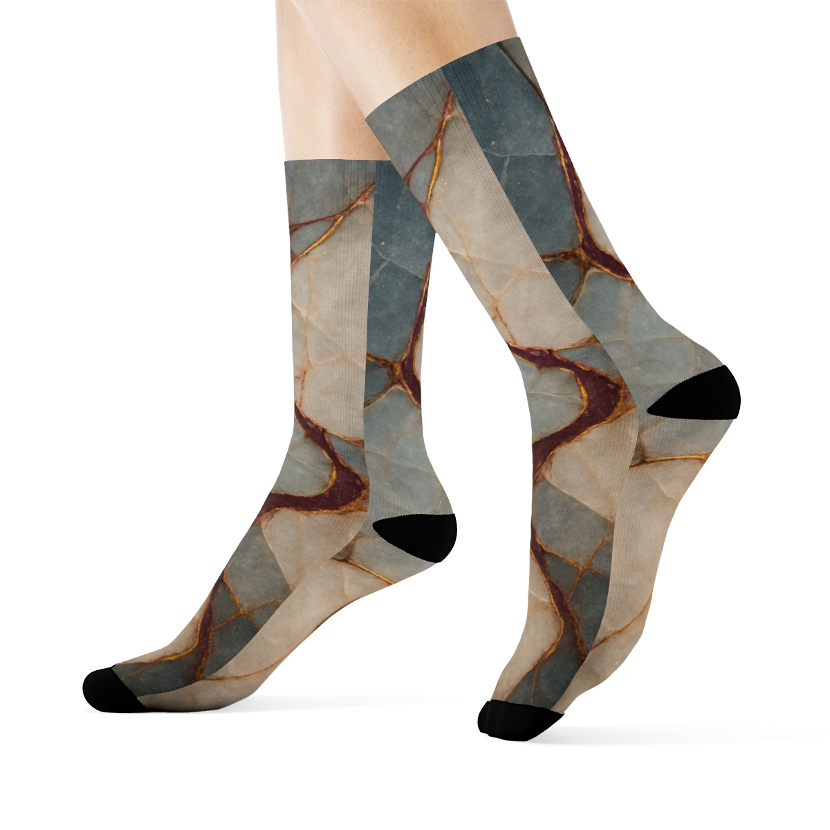 Mineral Facet Vein Weave unique printed sockscustom socks