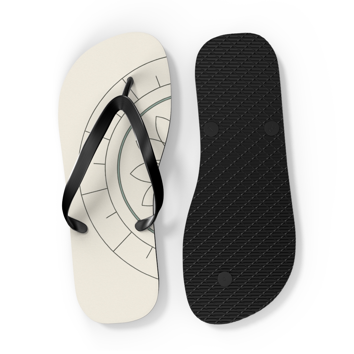 Minimal Orbit Petal Diagram unique graphic flip flops