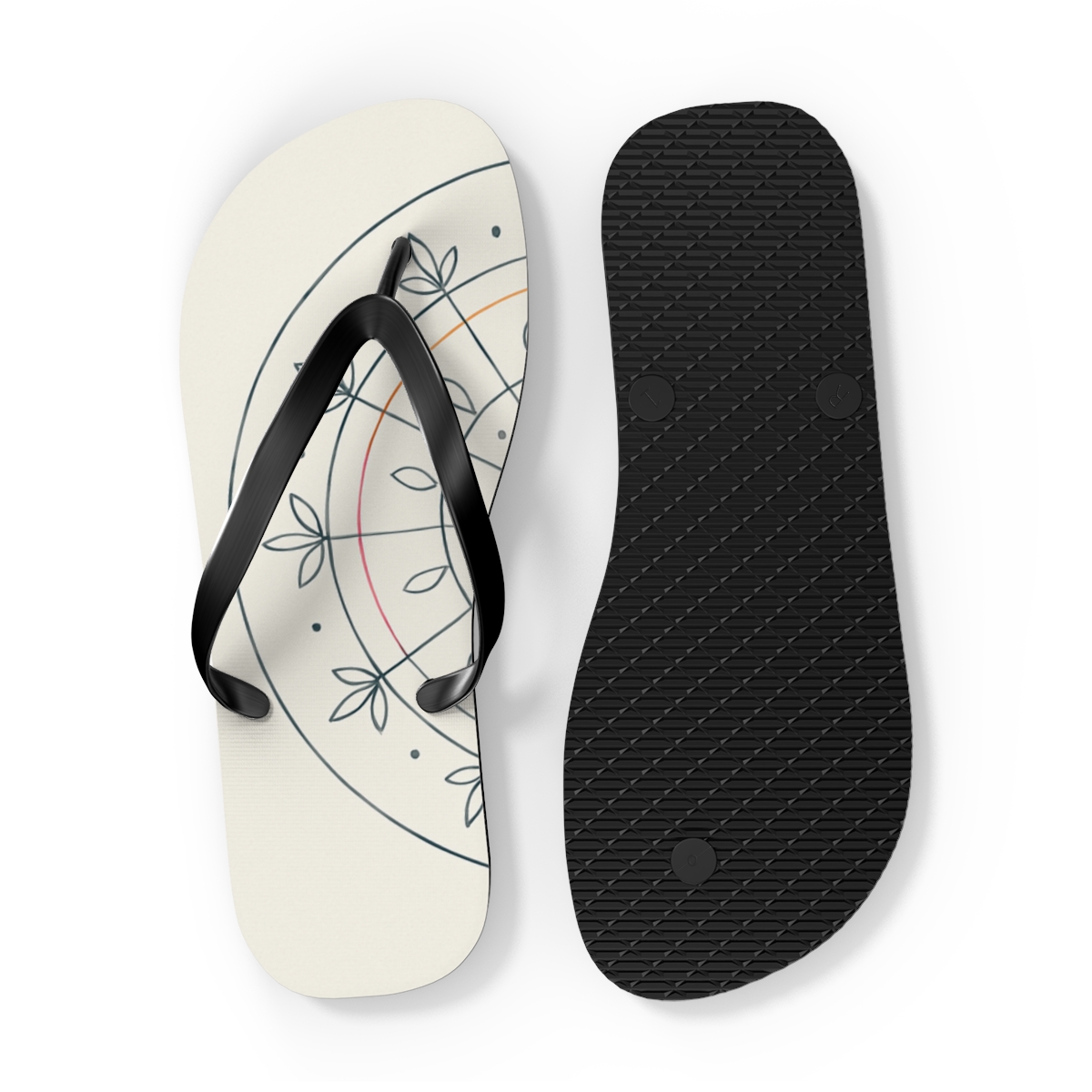 Minimal Orbit Petal Dial colorful rubber flip flops