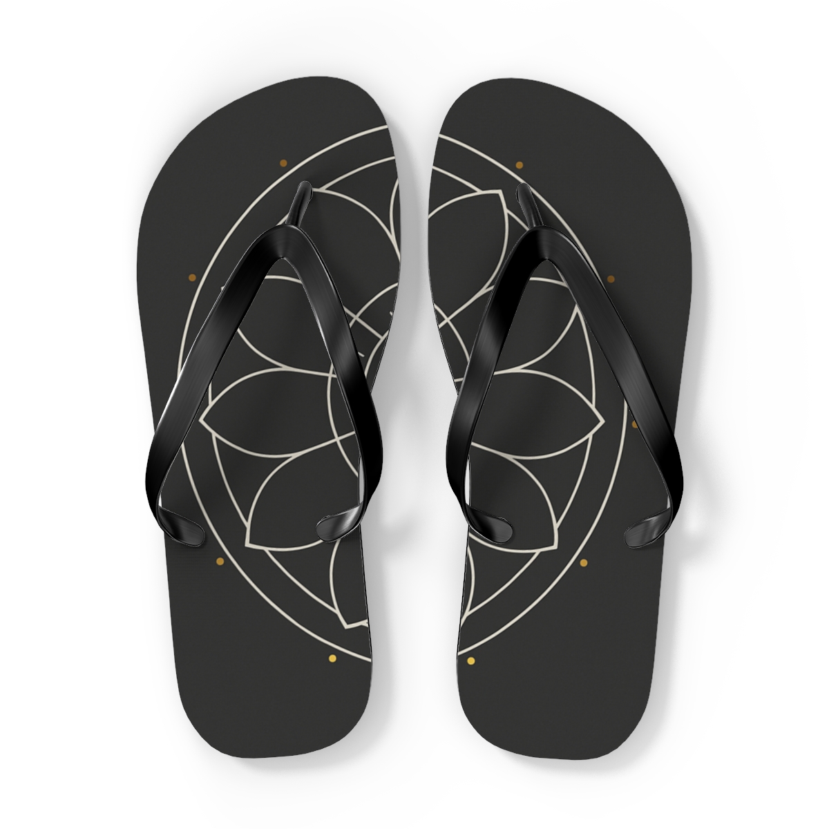 Minimal Orbit Petal Dial designer logo flip flops