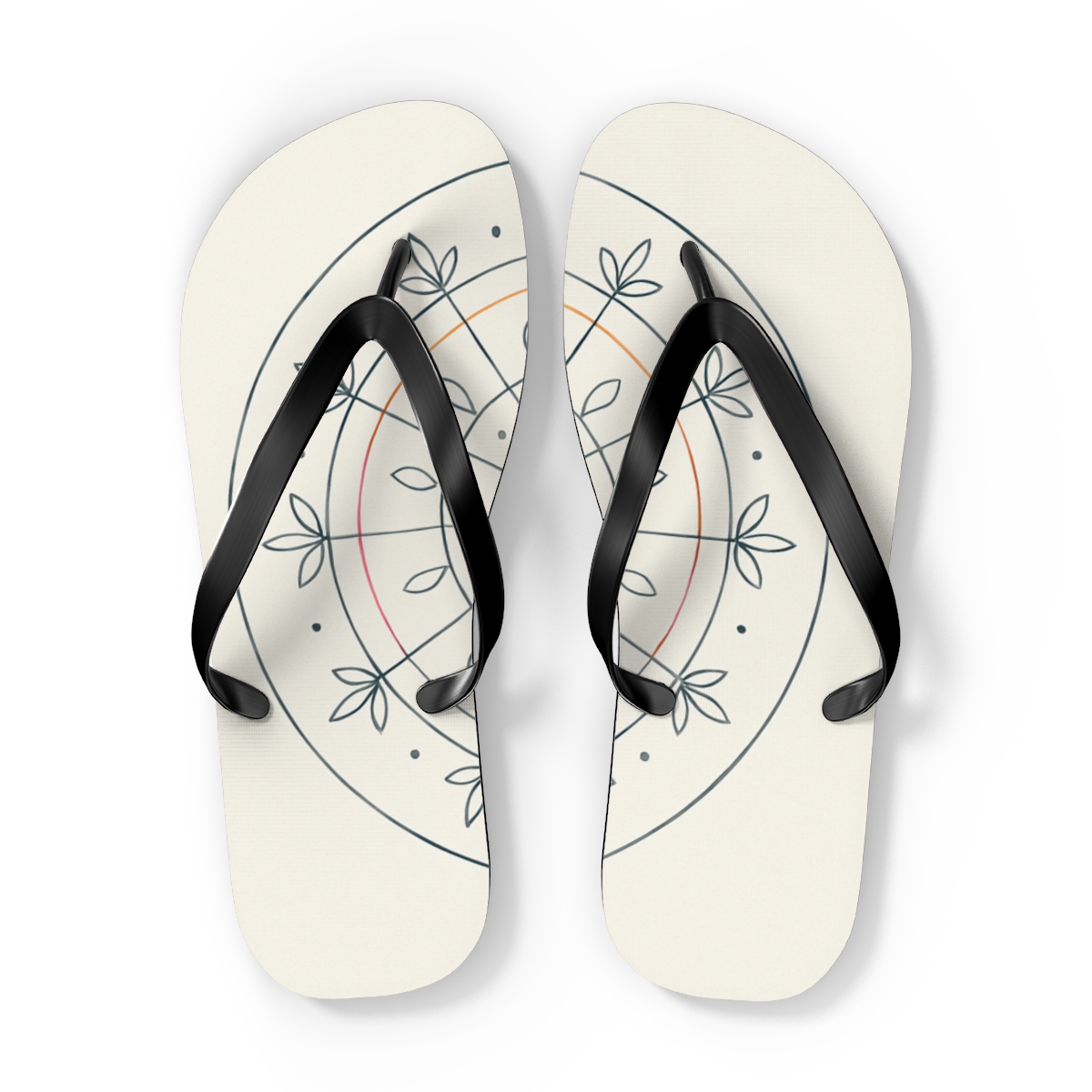 Minimal Orbit Petal Dial colorful rubber flip flops
