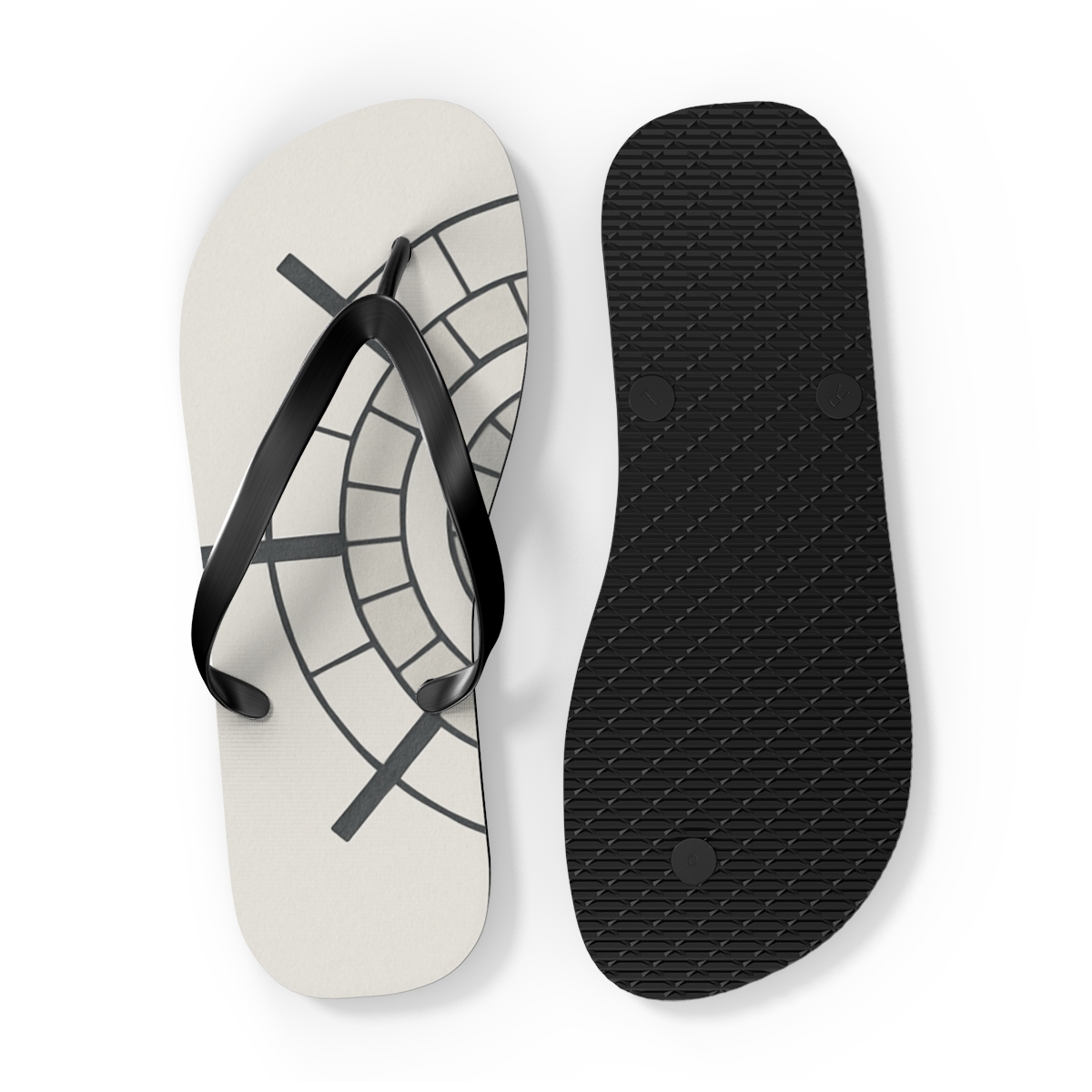 Minimal Starcell Concentric Grid designer logo flip flops