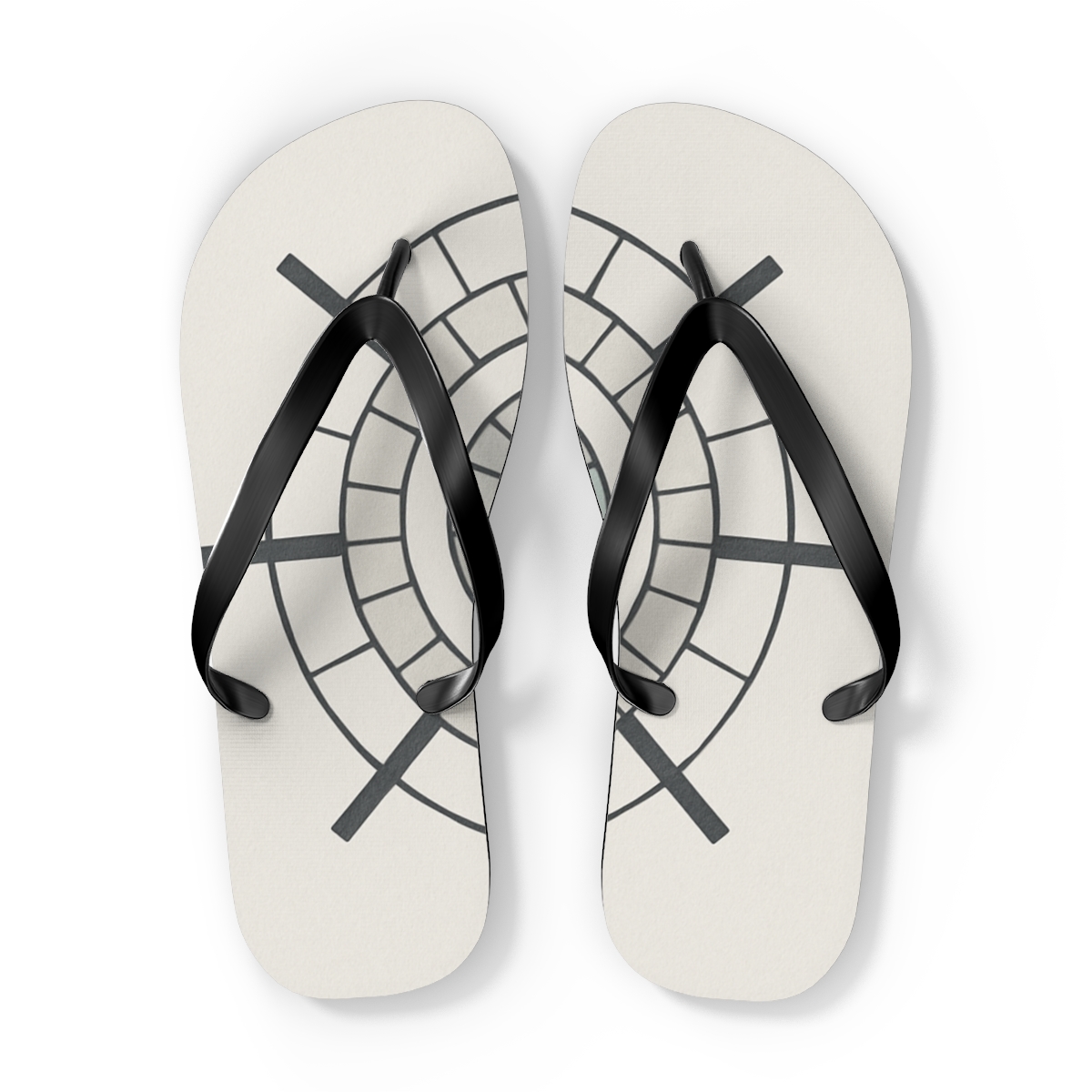 Minimal Starcell Concentric Grid designer logo flip flops