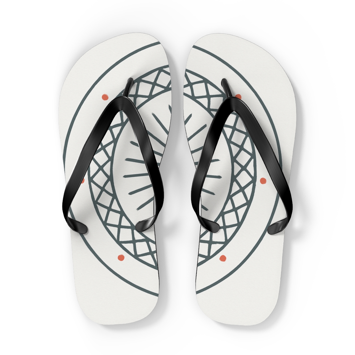 Minimal Starwheel Lattice trendy printed flip flops