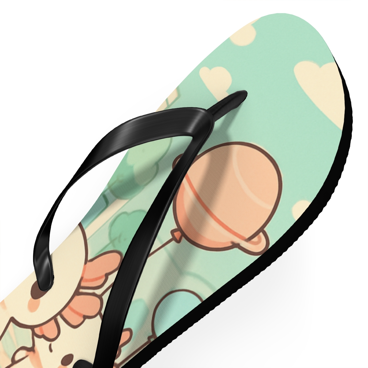 Mint Balloon Axolotl Parade comfortable casual flip flops