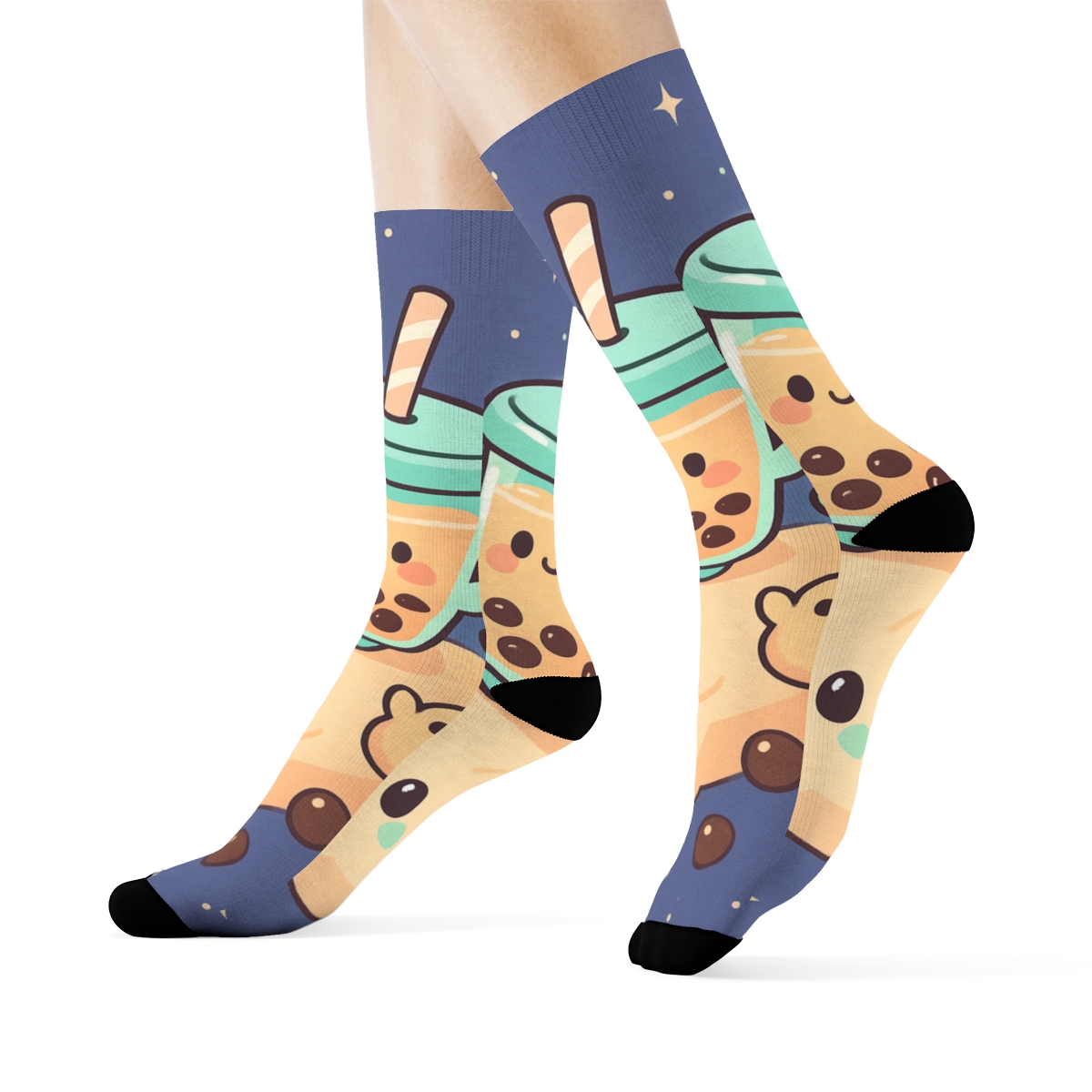 Mint Comet Bubble Tea Buddies trendy colorful socks