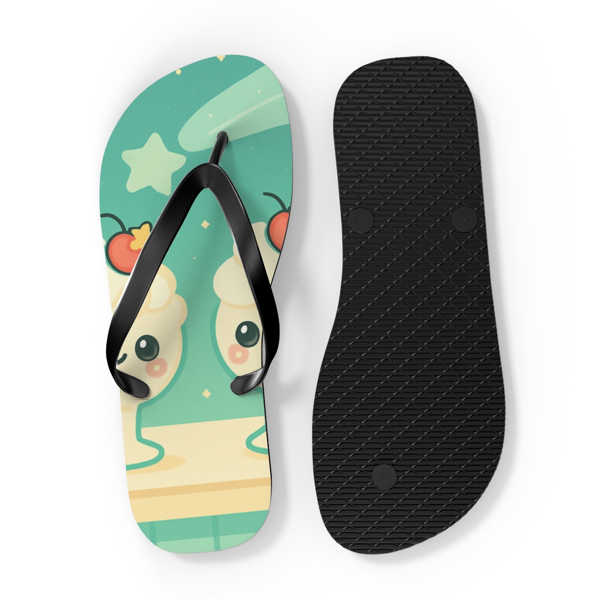 Mint Comet Milkshake Parade custom flip flops