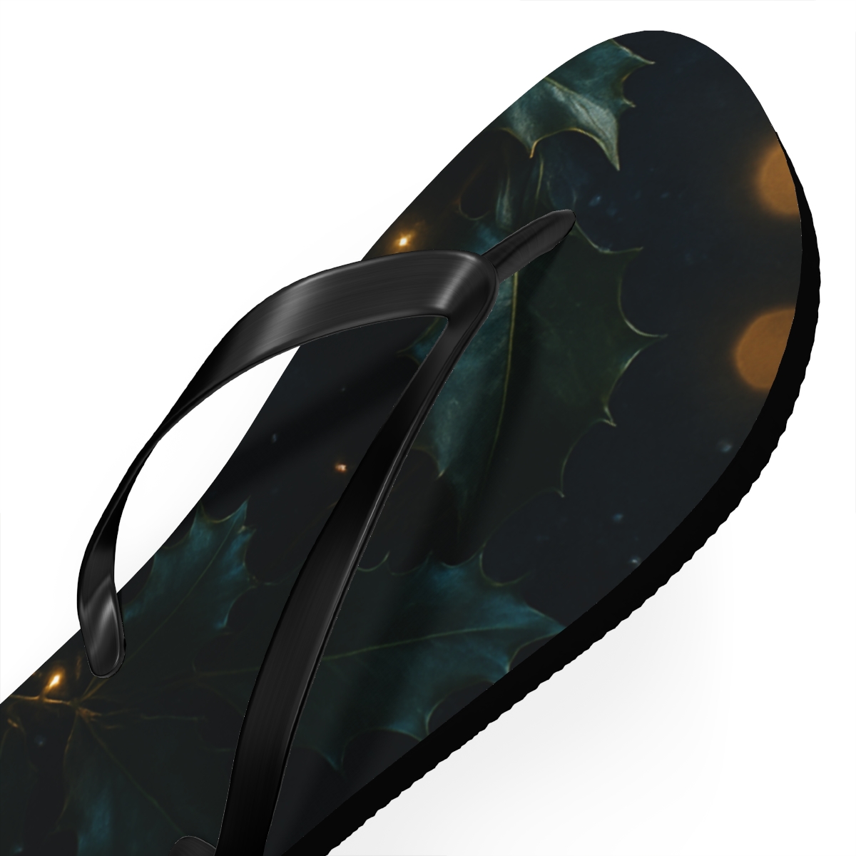 Mistletoe Velvet Night trendy printed flip flops