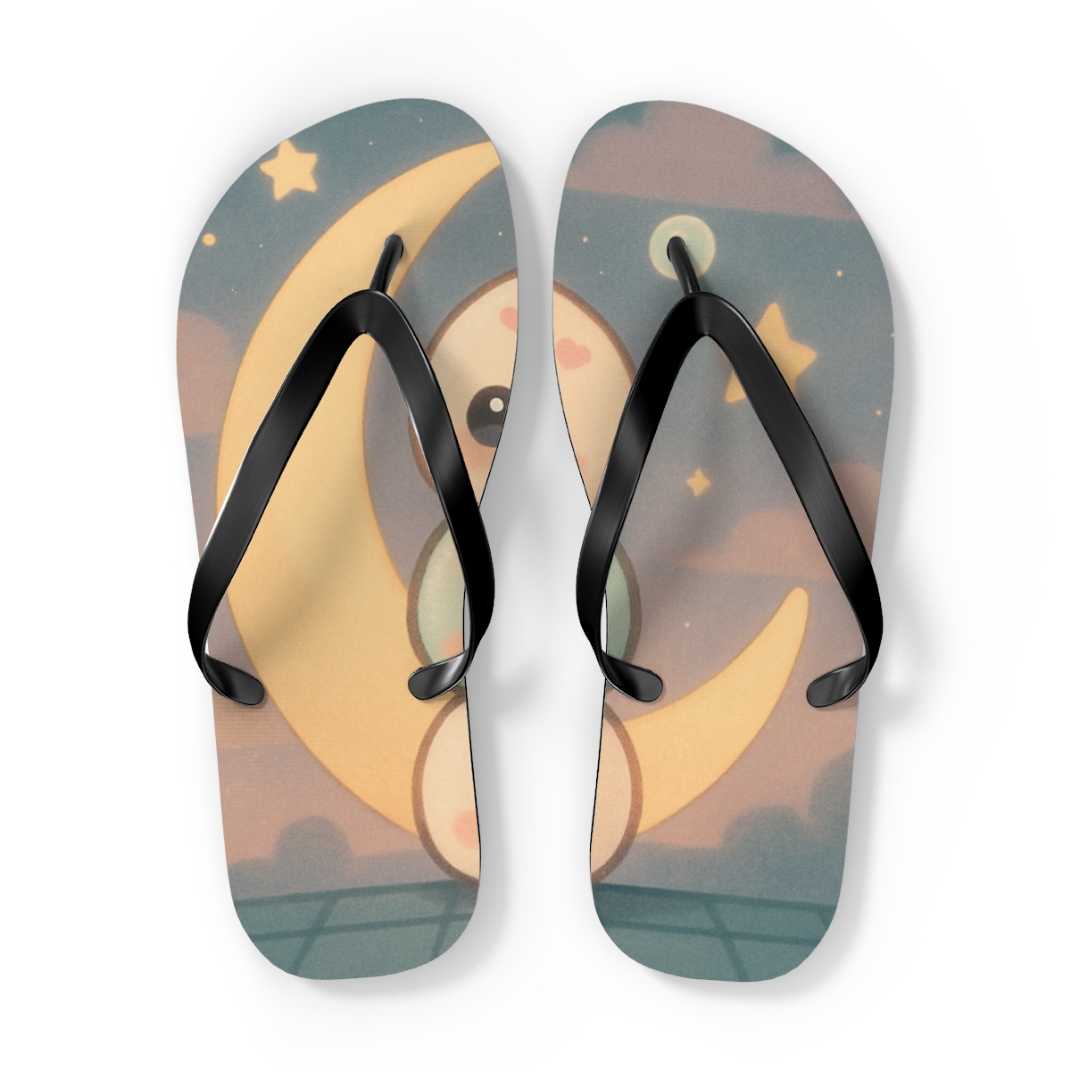 Mochi Moon Mates colorful rubber flip flops