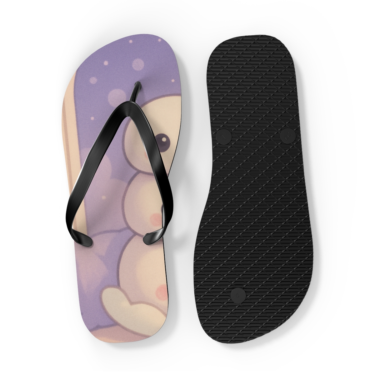 Mochi Moon Mates unique graphic flip flops
