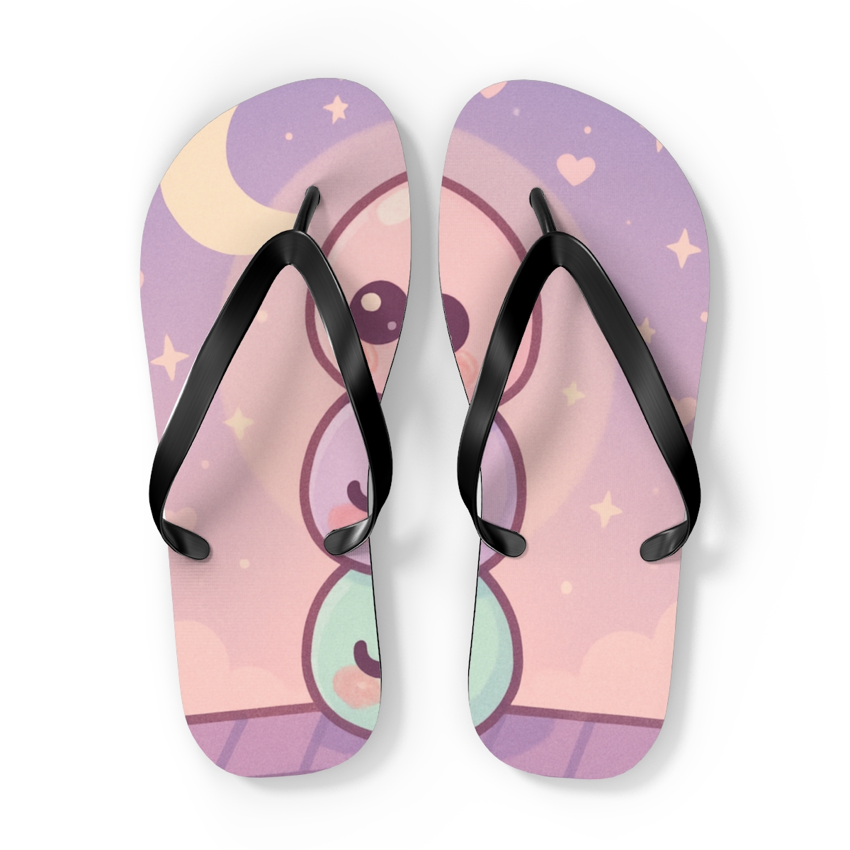 Mochi Moon Mates personalized beach flip flops