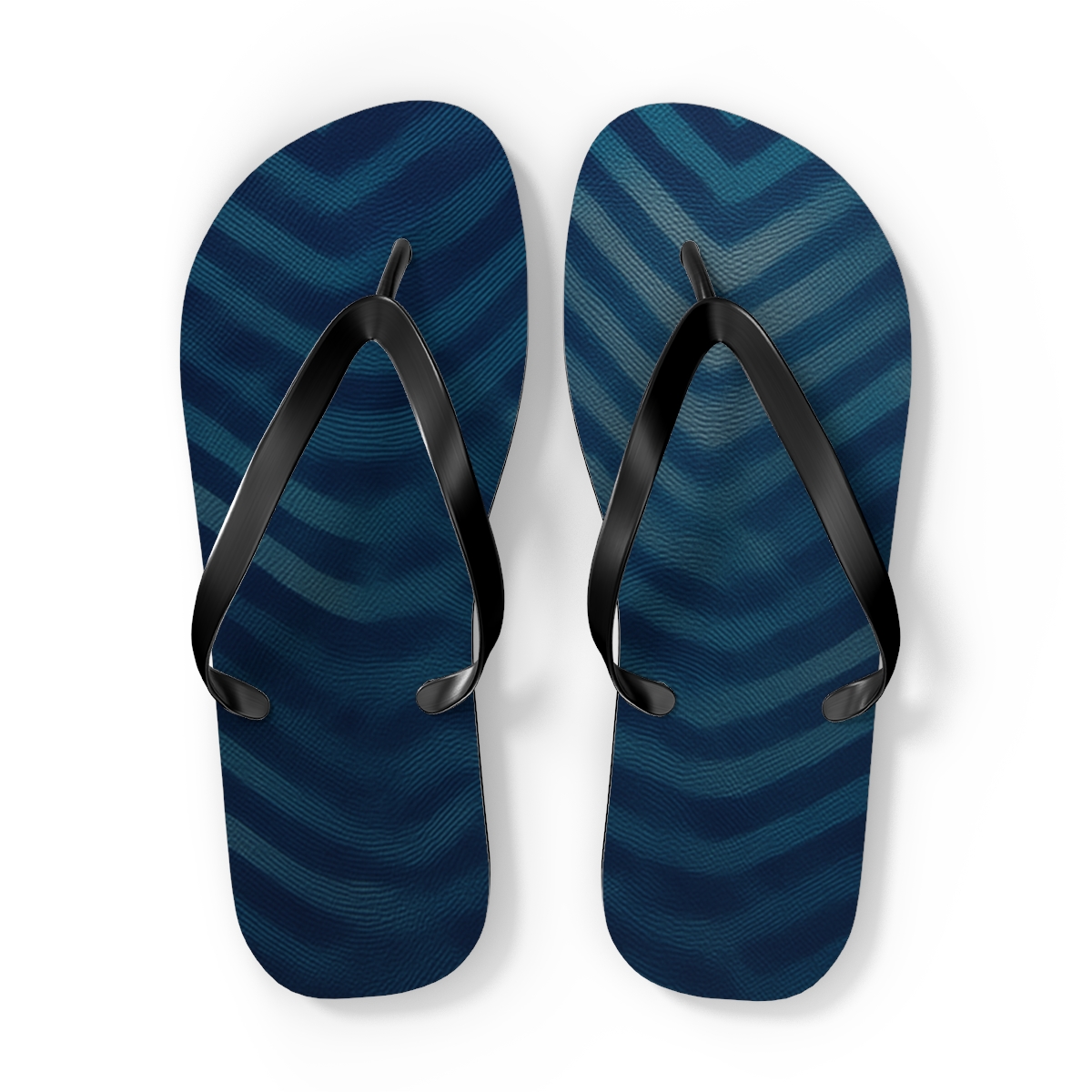 Moire Chevron Cascade designer logo flip flops