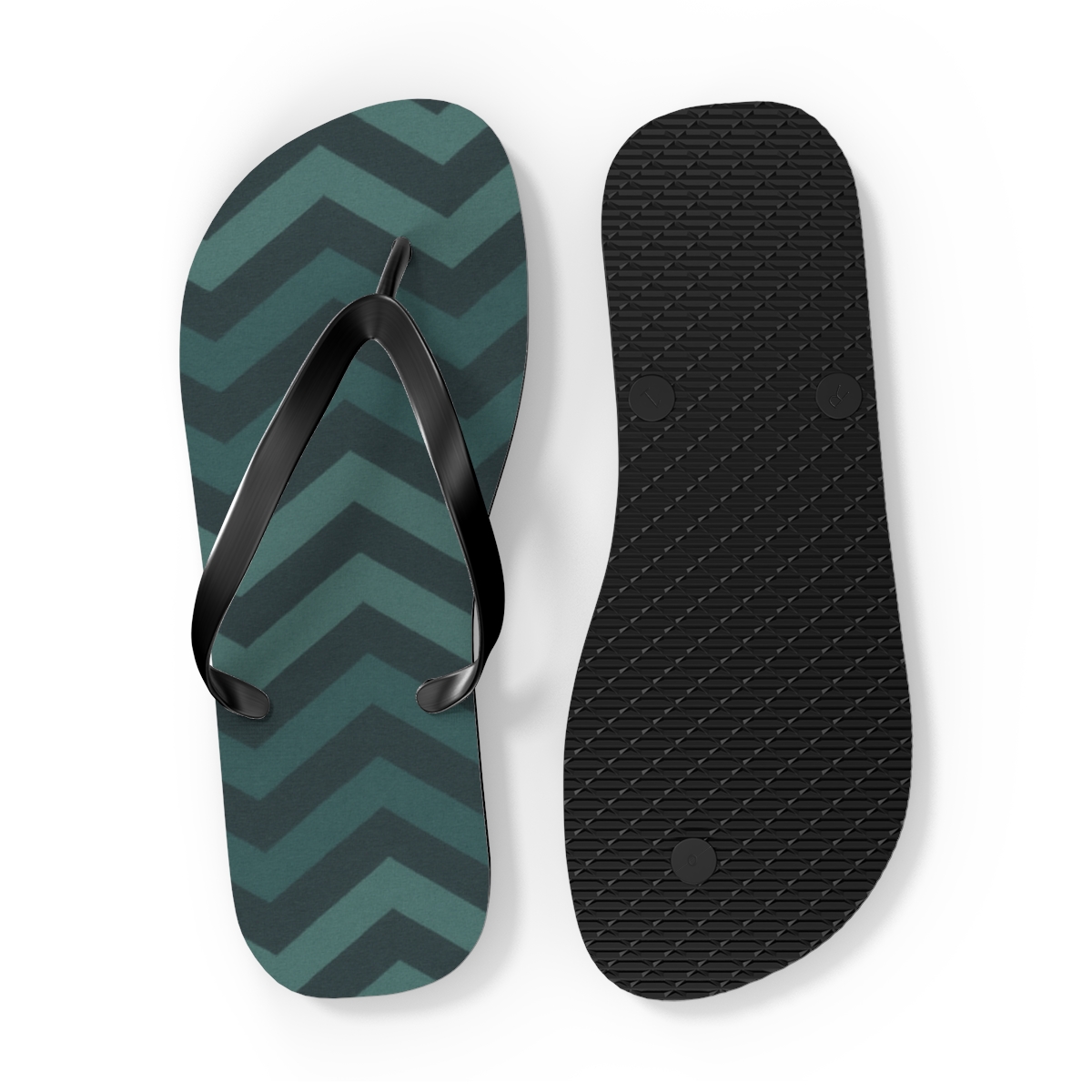 Moire Chevron Continuum designer logo flip flops