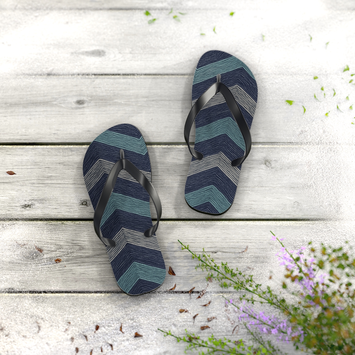 Tidal Wave Pattern Flip Flops