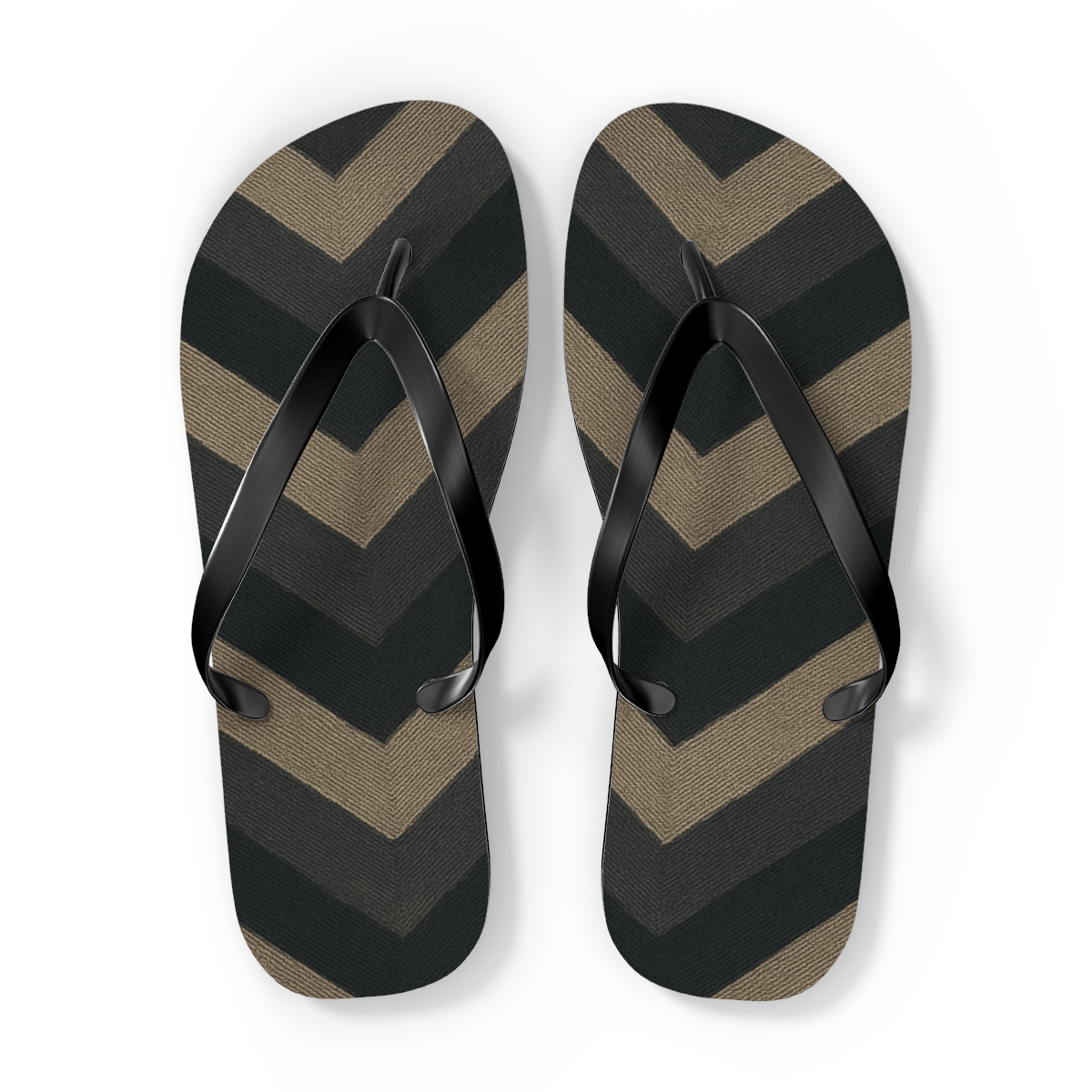 Moire Chevron Field personalized beach flip flops