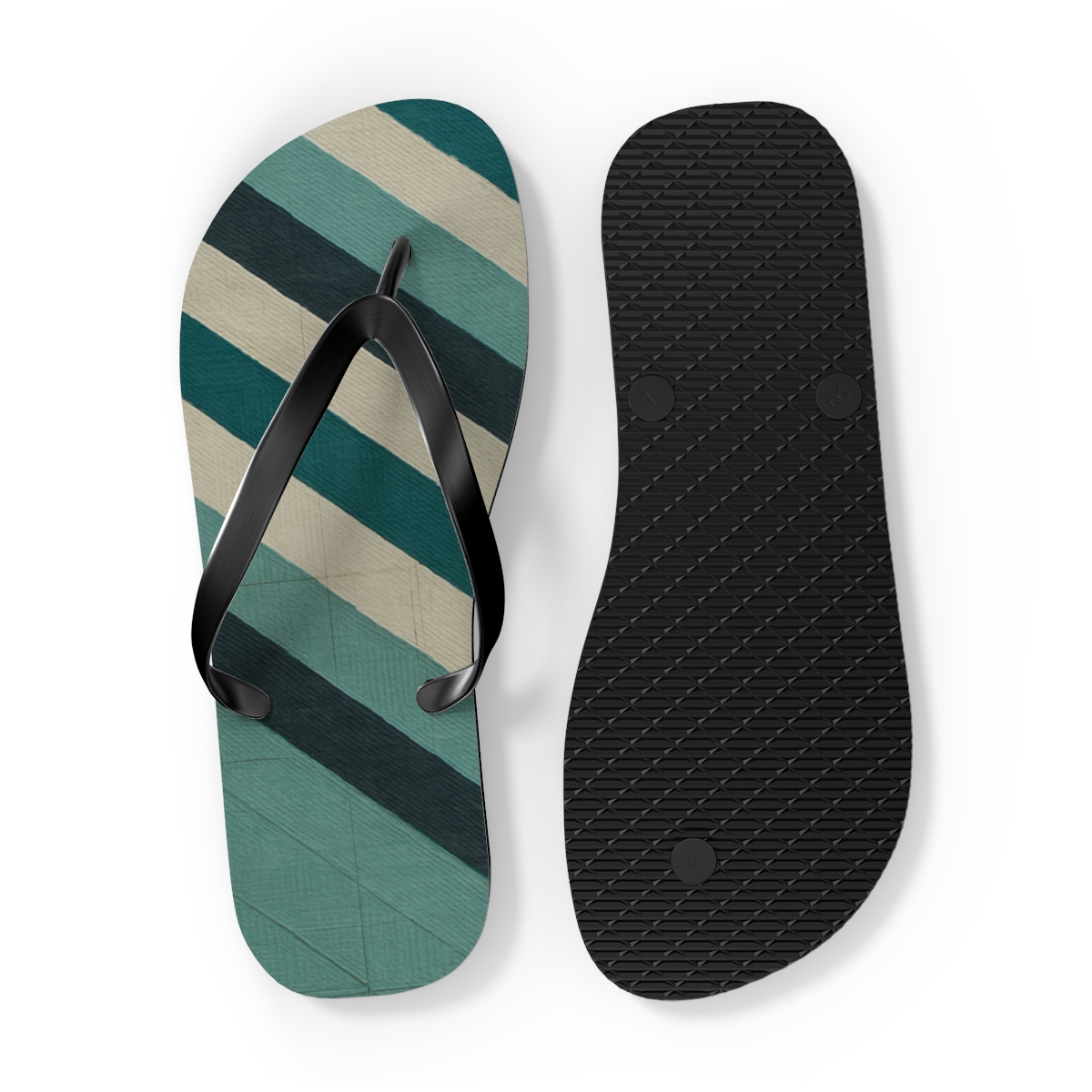 Moire Chevron Labyrinth personalized beach flip flops