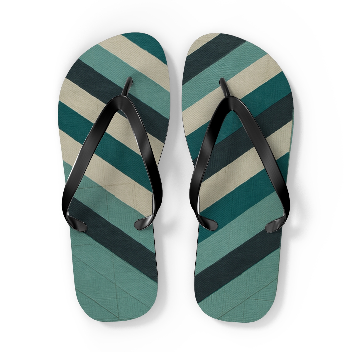 Moire Chevron Labyrinth personalized beach flip flops