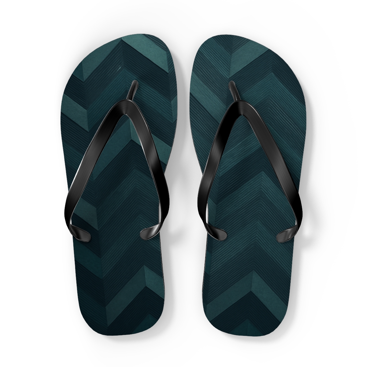Teal Rhythm Waves Flip Flops