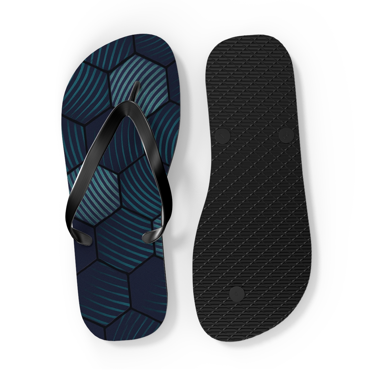 Moire Hex Vortex Weave soft sole flip flops
