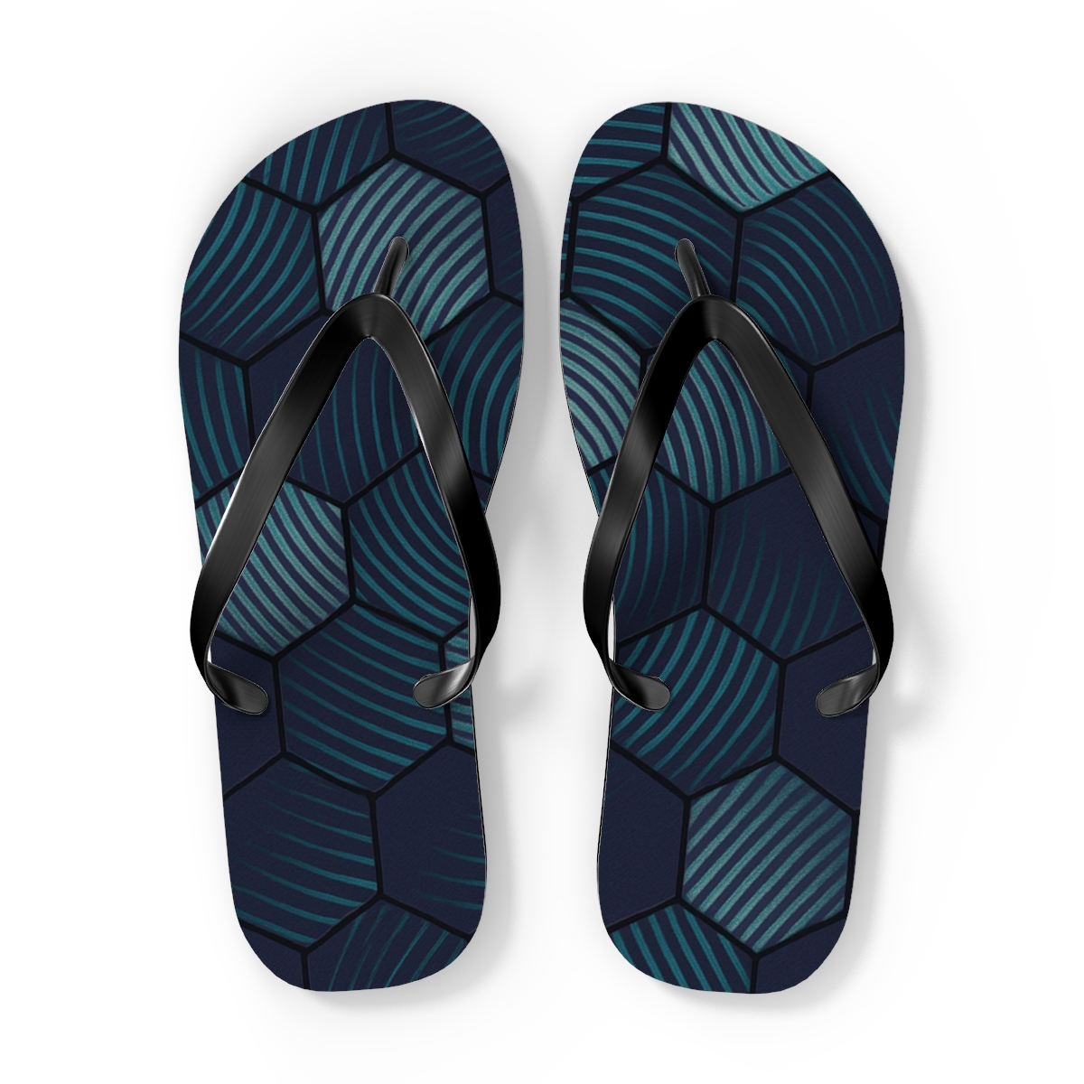 Moire Hex Vortex Weave soft sole flip flops