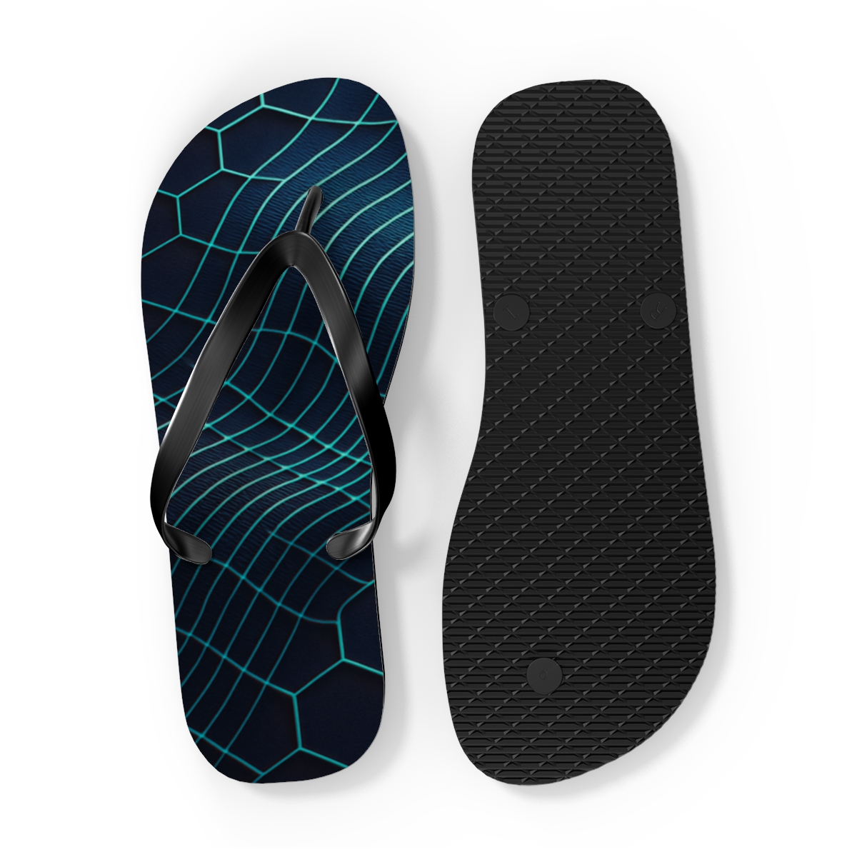 Moire Hex Weave Mirage custom flip flops