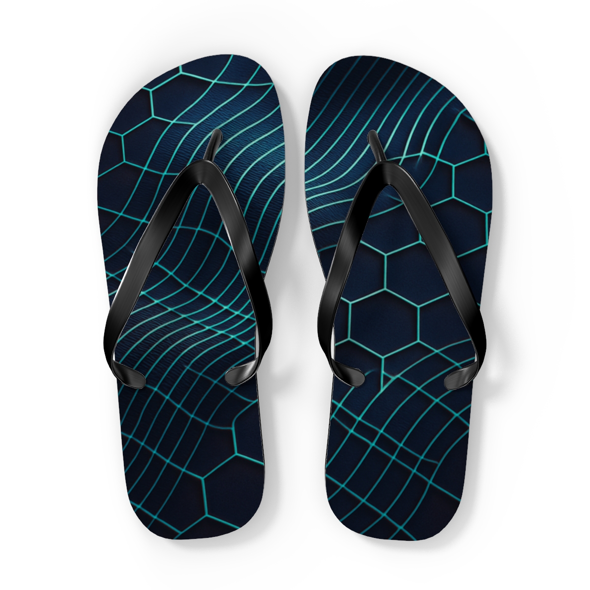 Moire Hex Weave Mirage custom flip flops