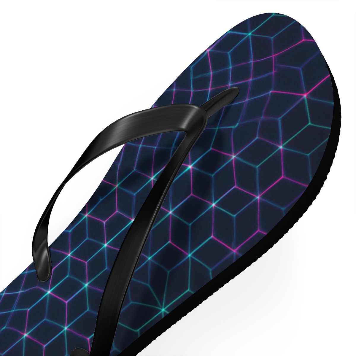Moire Lattice Flux Tapestry designer logo flip flops