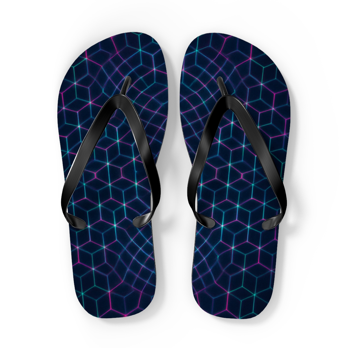 Moire Lattice Flux Tapestry designer logo flip flops