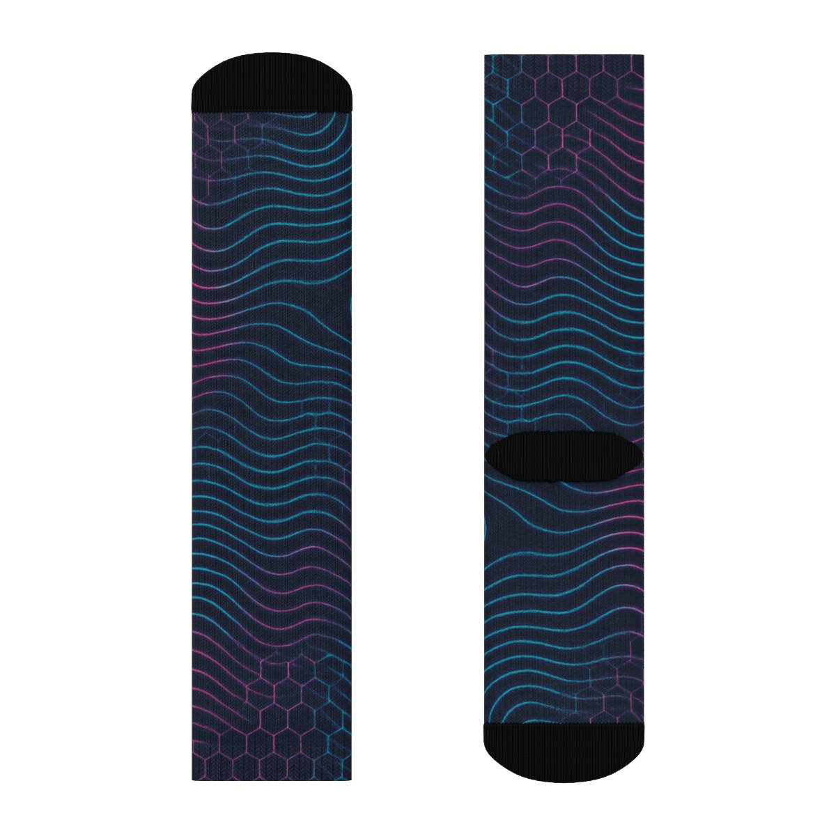 Moire Lattice Parallax Weave designer logo socks