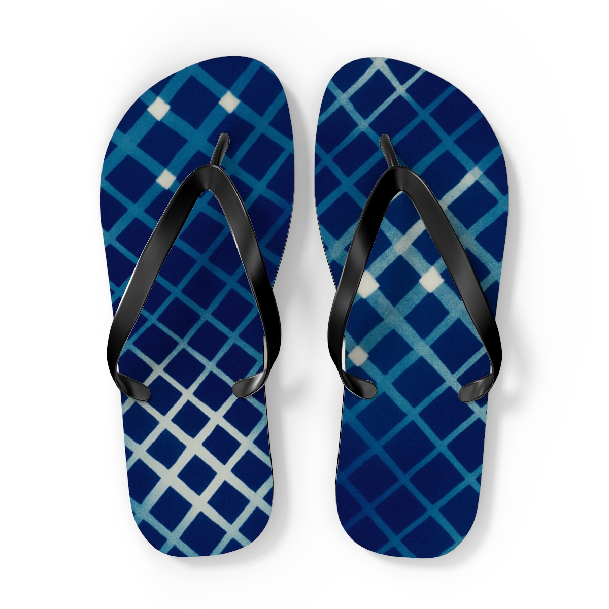 Moire Lattice Pulse Weave designer logo flip flops
