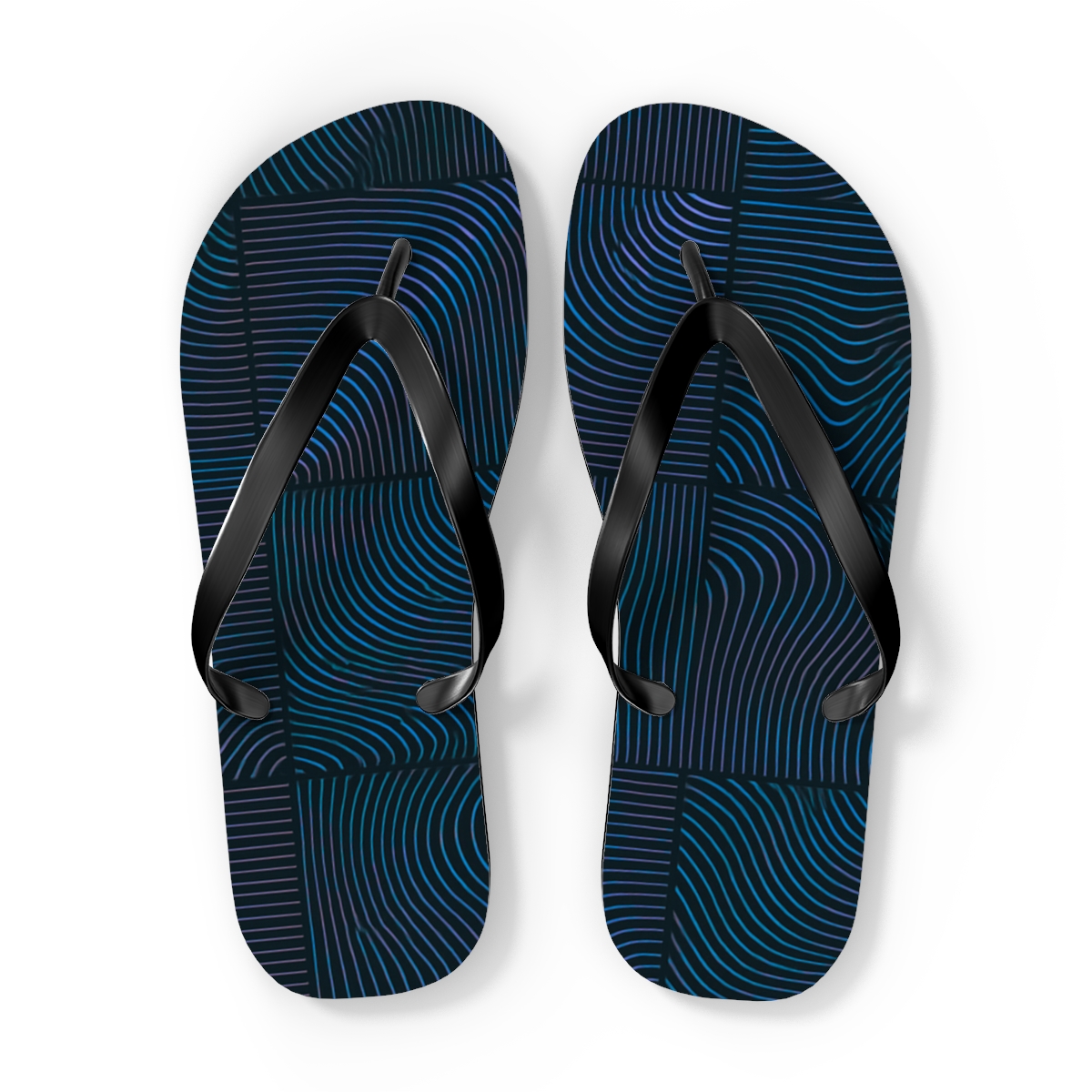Moire Nebula Gridwarp stylish summer flip flops