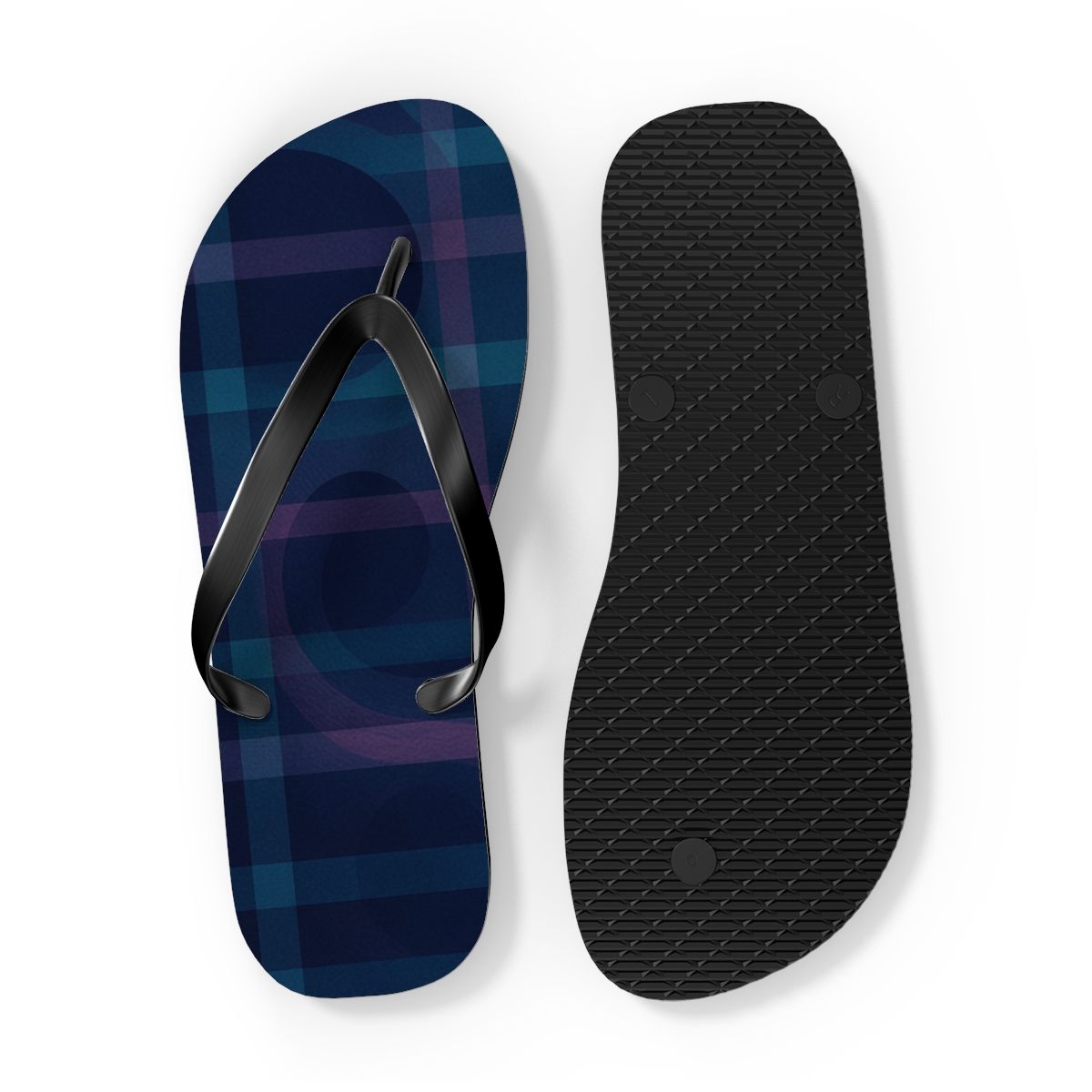 Moire Nebula Interference Plaid comfortable casual flip flops