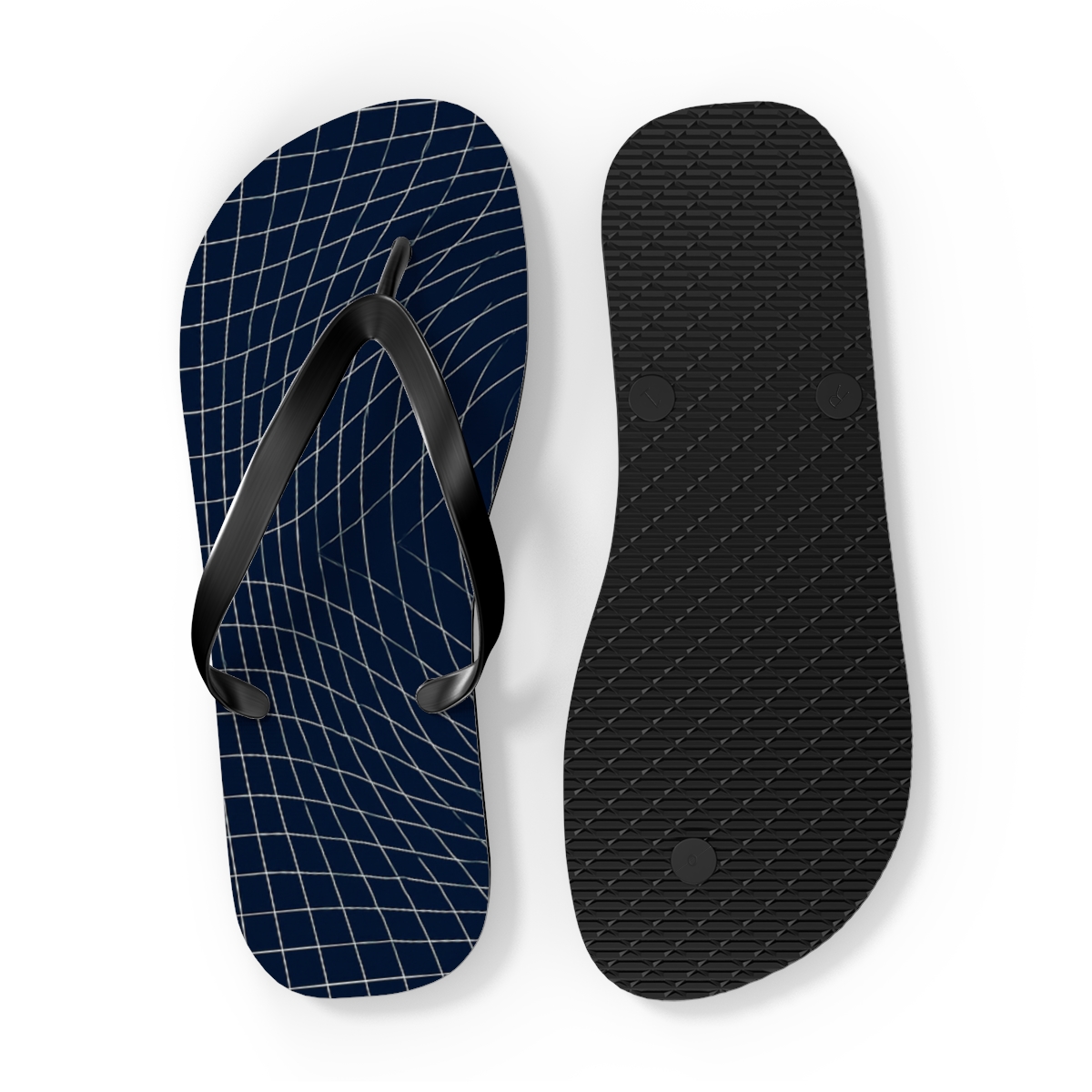 Moire Orbit Interference Grid soft sole flip flops