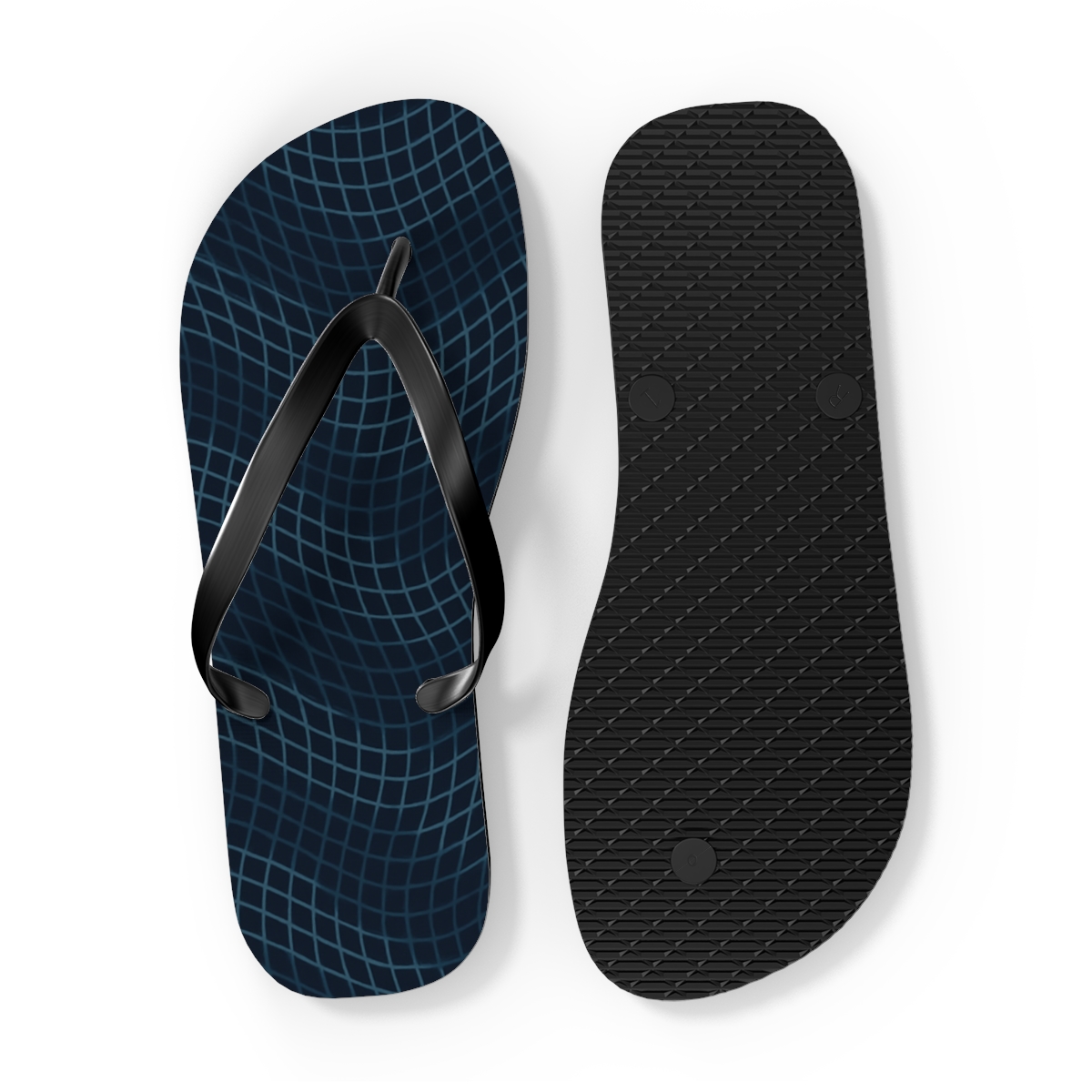 Moire Orbit Interference Weave designer logo flip flops