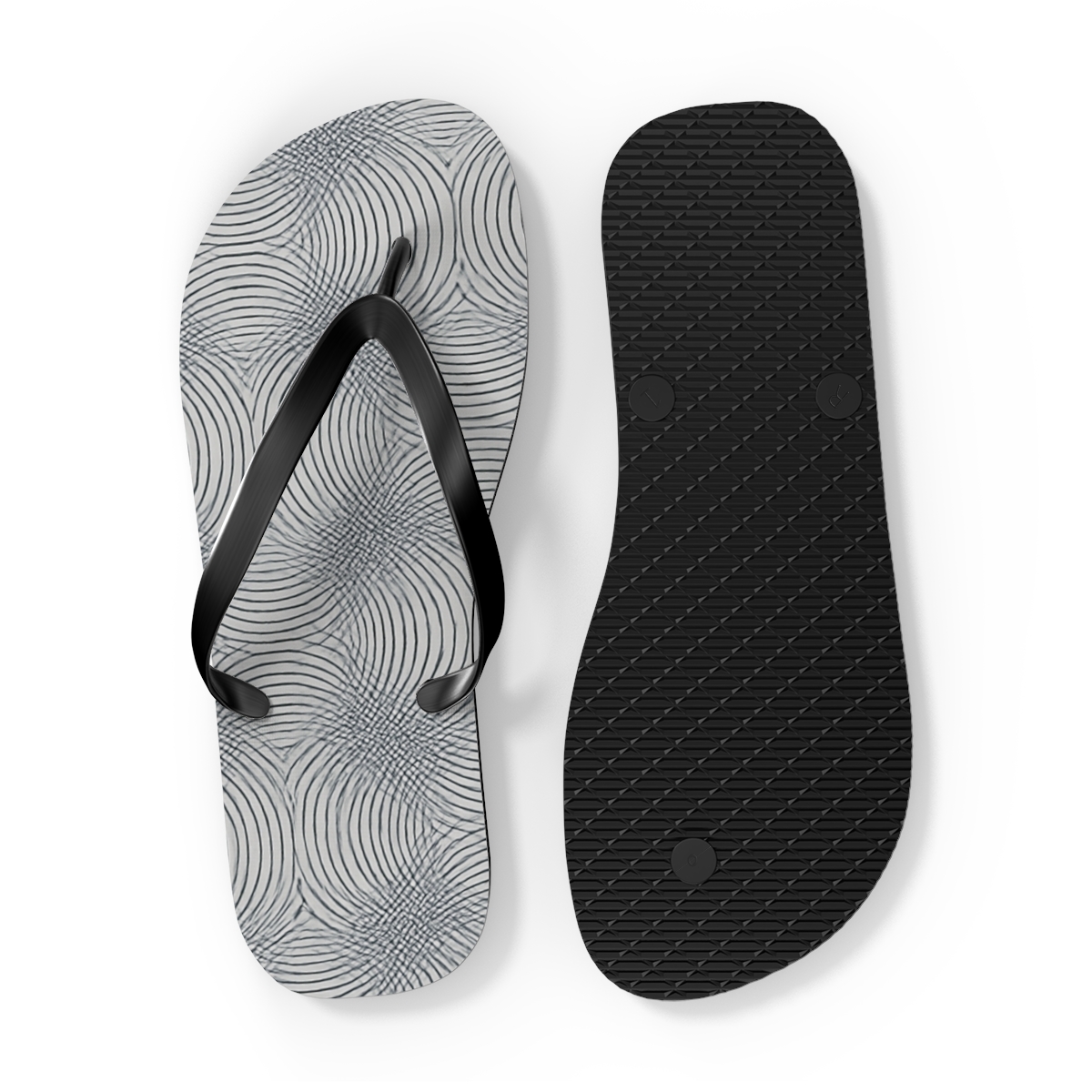 Moire Orbit Weave designer logo flip flops
