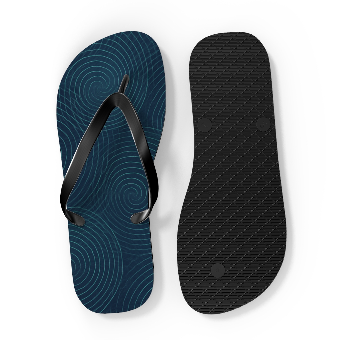 Moire Spiral Grid Veil custom flip flops