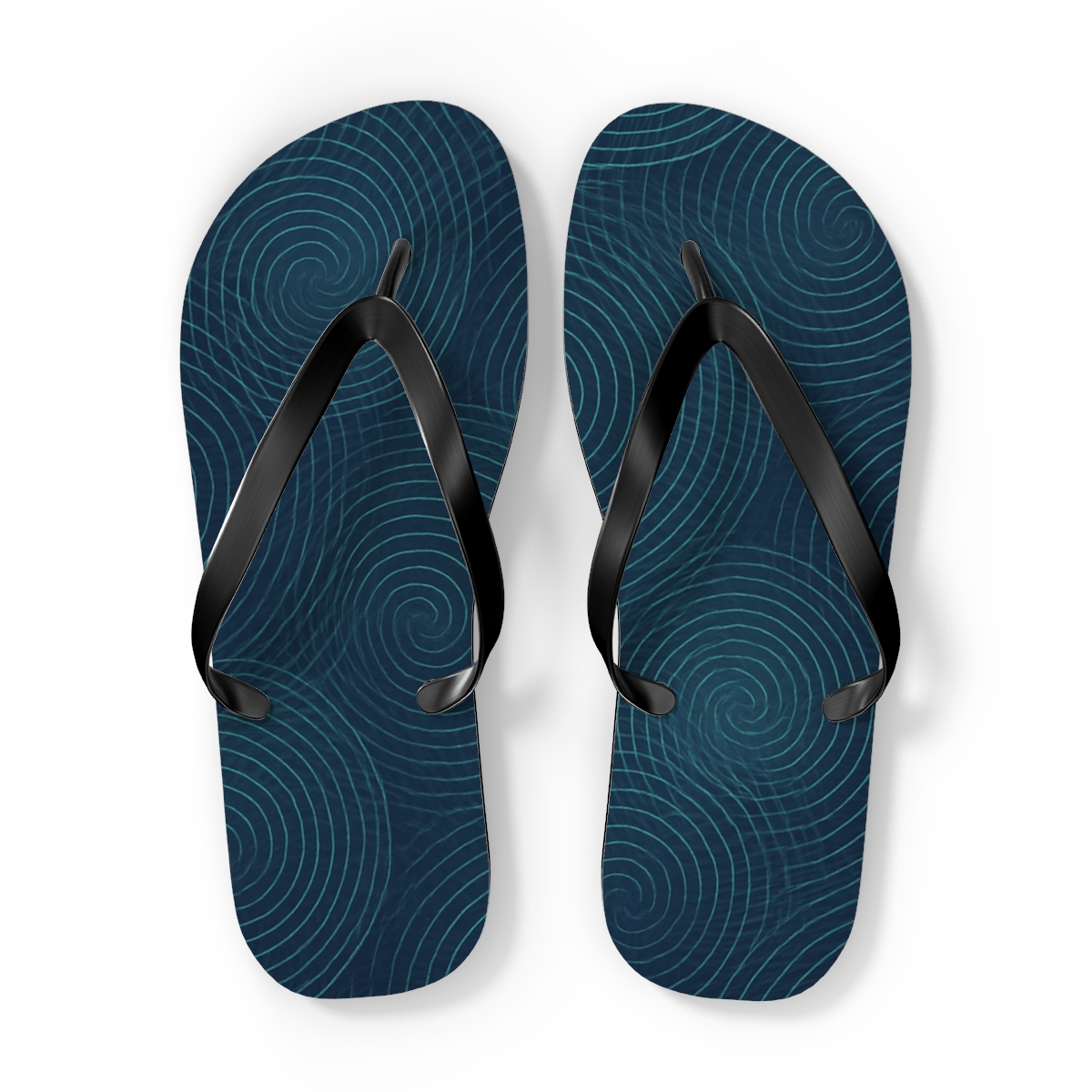 Moire Spiral Grid Veil custom flip flops