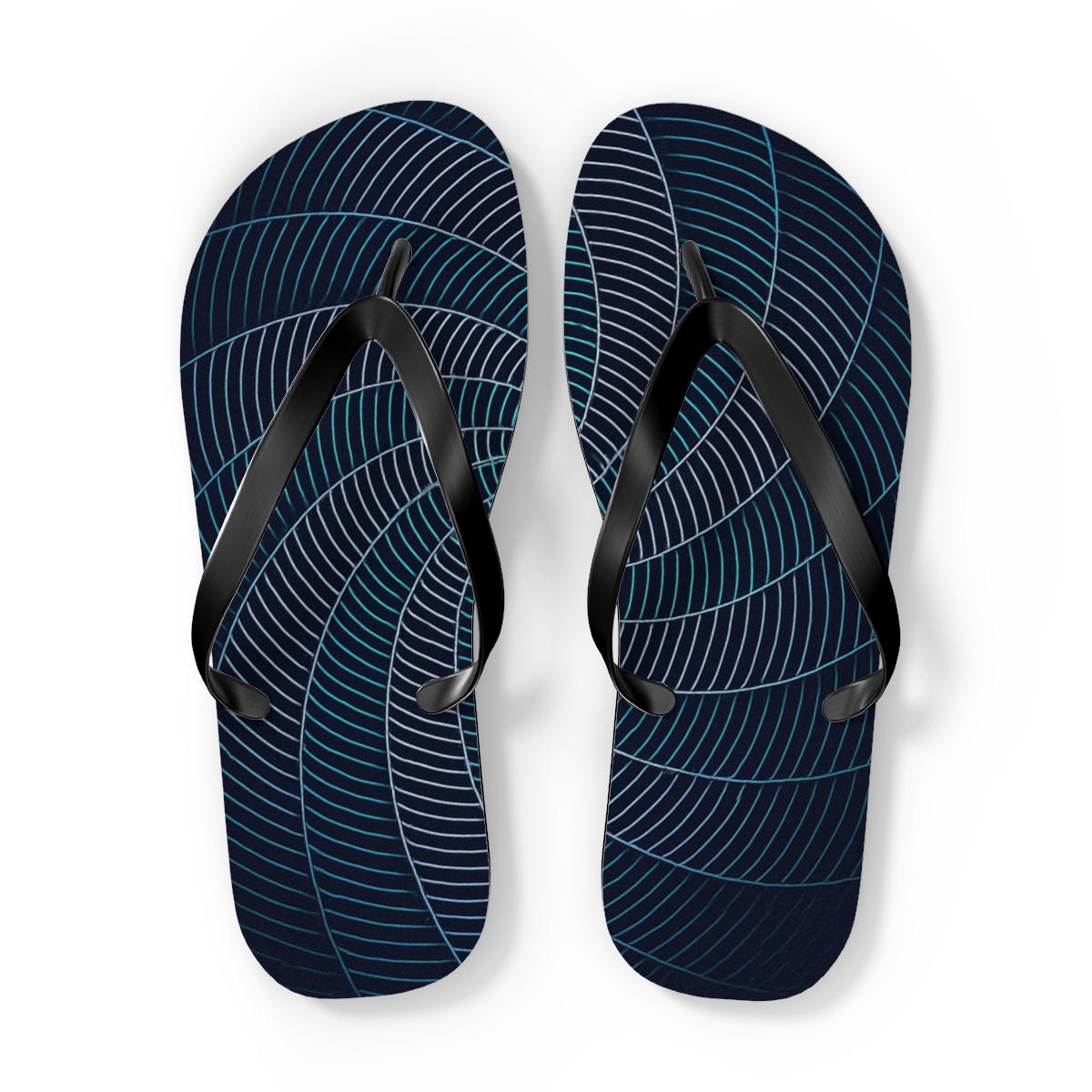 Moire Spiral Interference Tiles colorful rubber flip flops