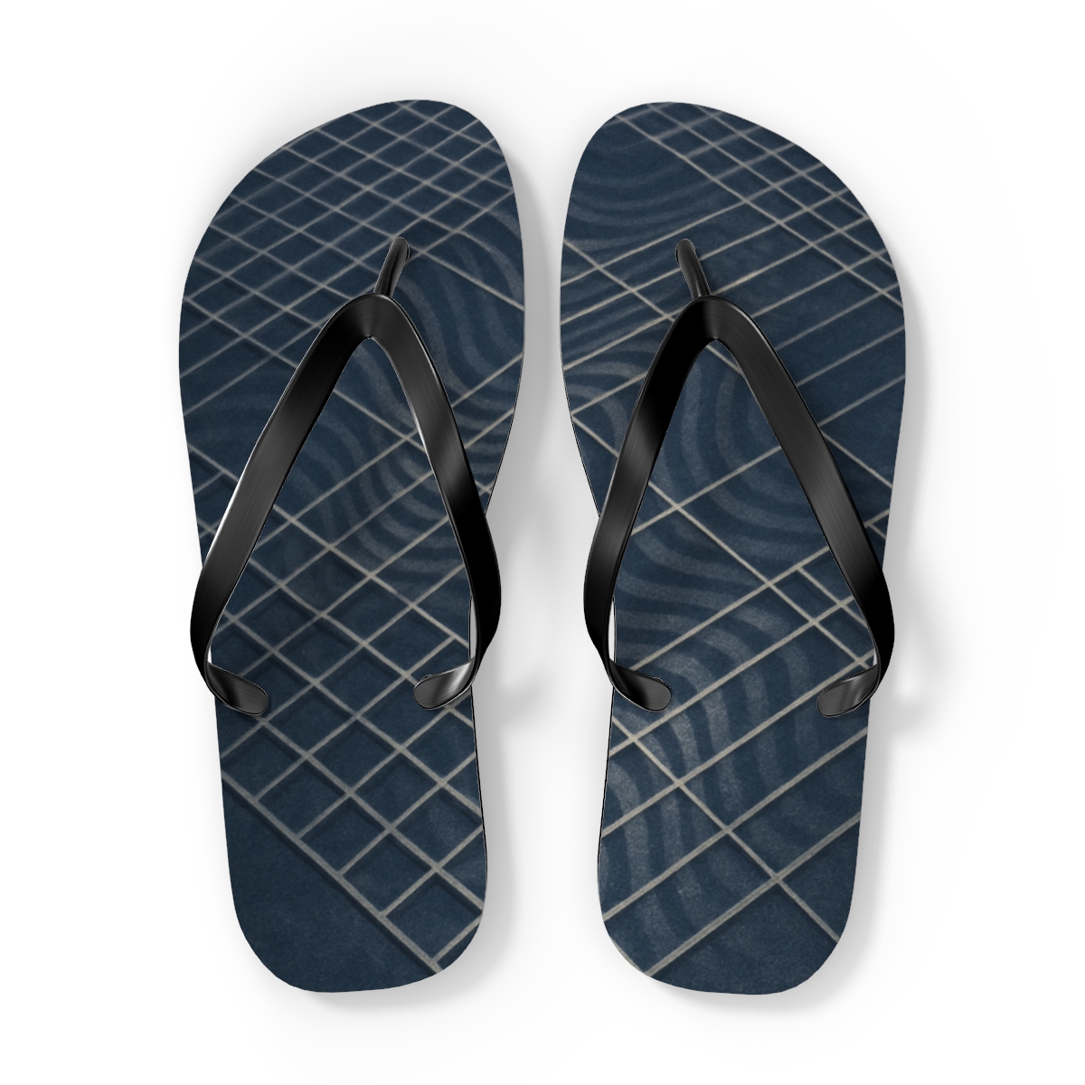 Moire Zenith Grid colorful rubber flip flops