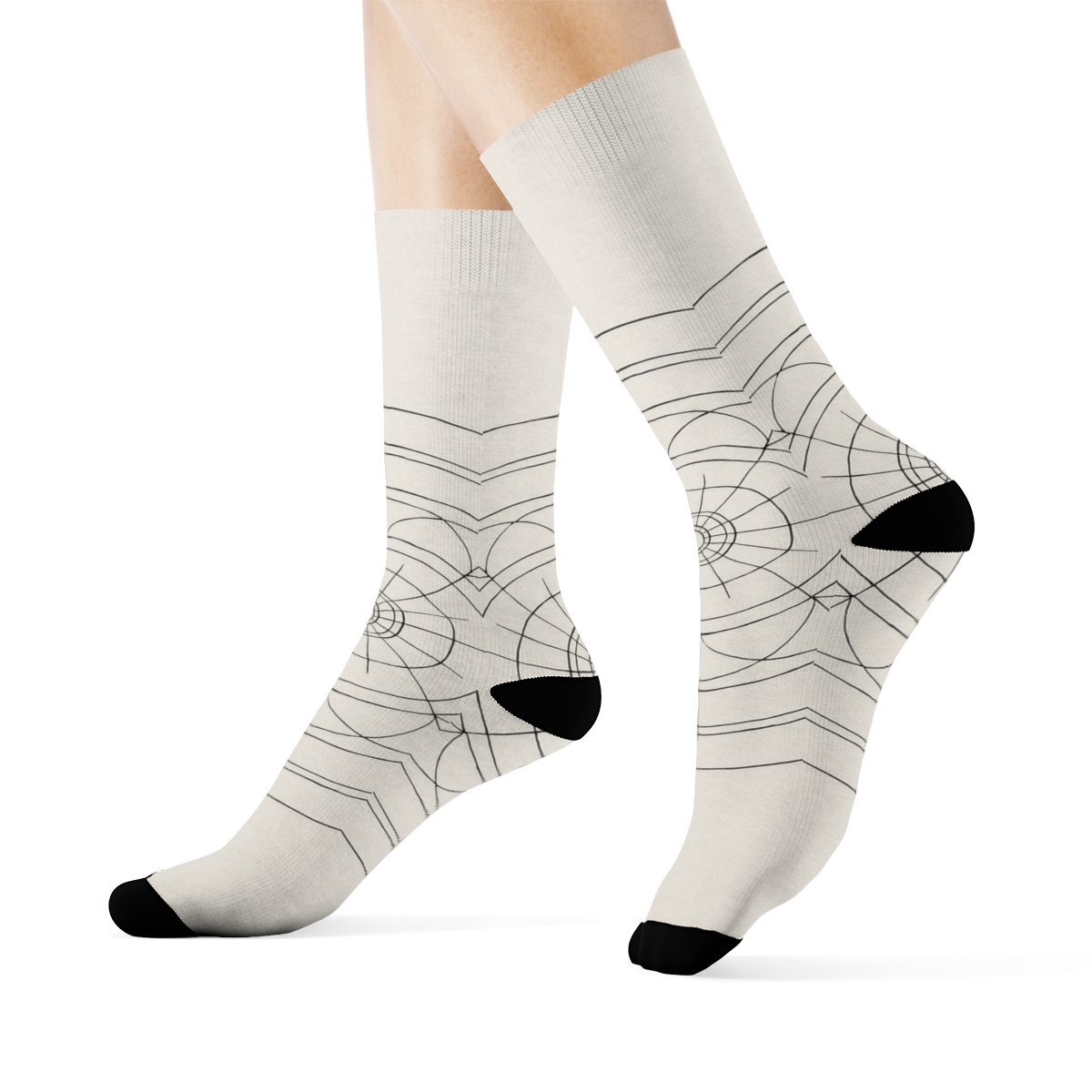 Monochrome Orbit Threadwork comfortable cotton socks