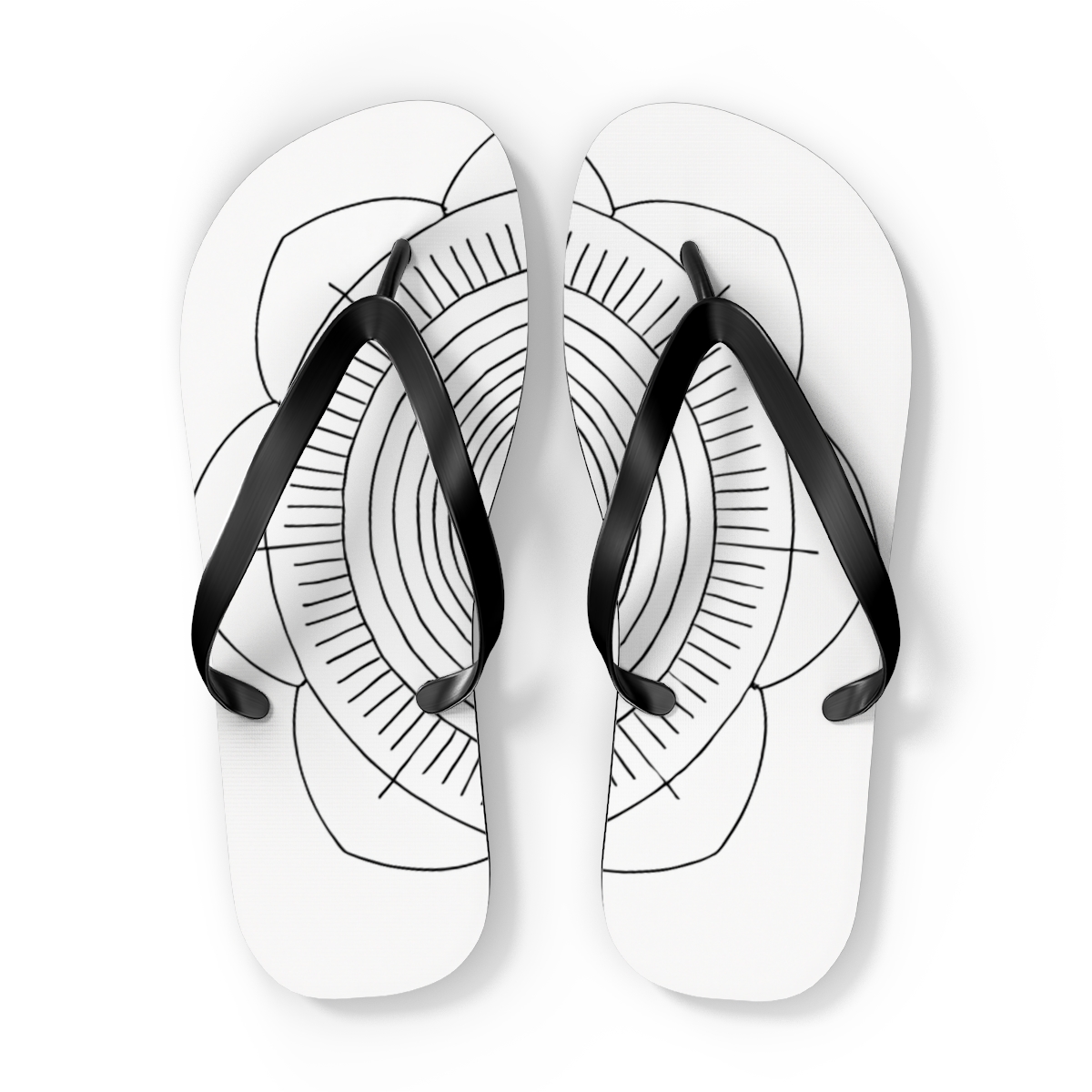 Monochrome Pulse Mandala trendy printed flip flops