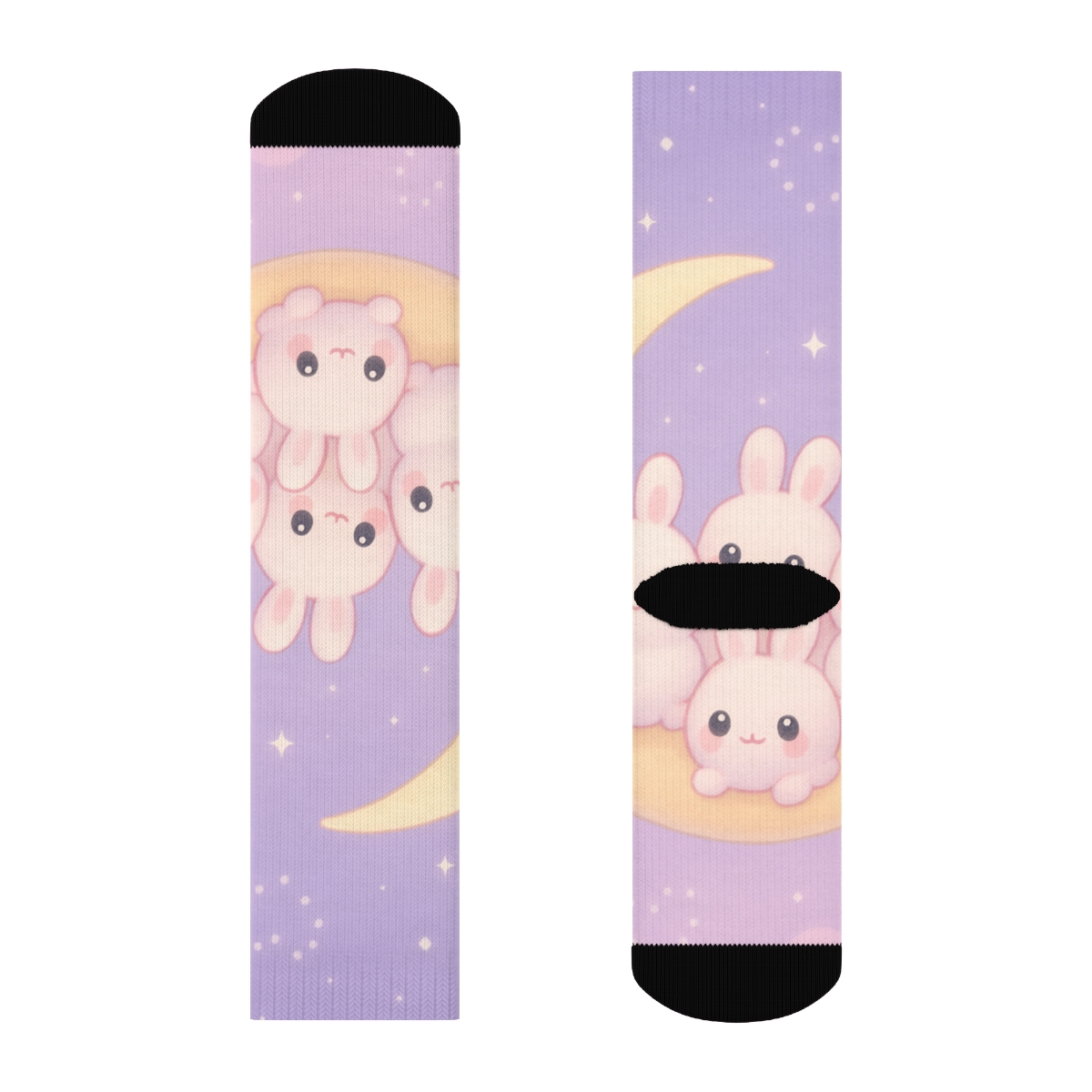 Moonlight Marshmallow Bunnies custom socks