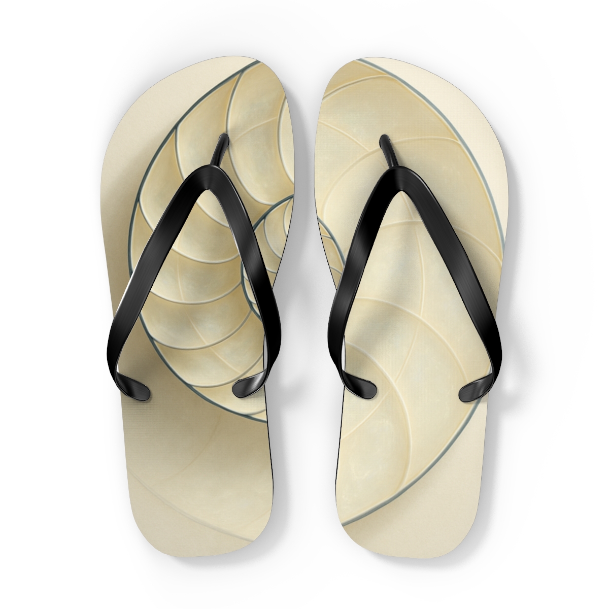 Nautilus Spiral Memory designer logo flip flops